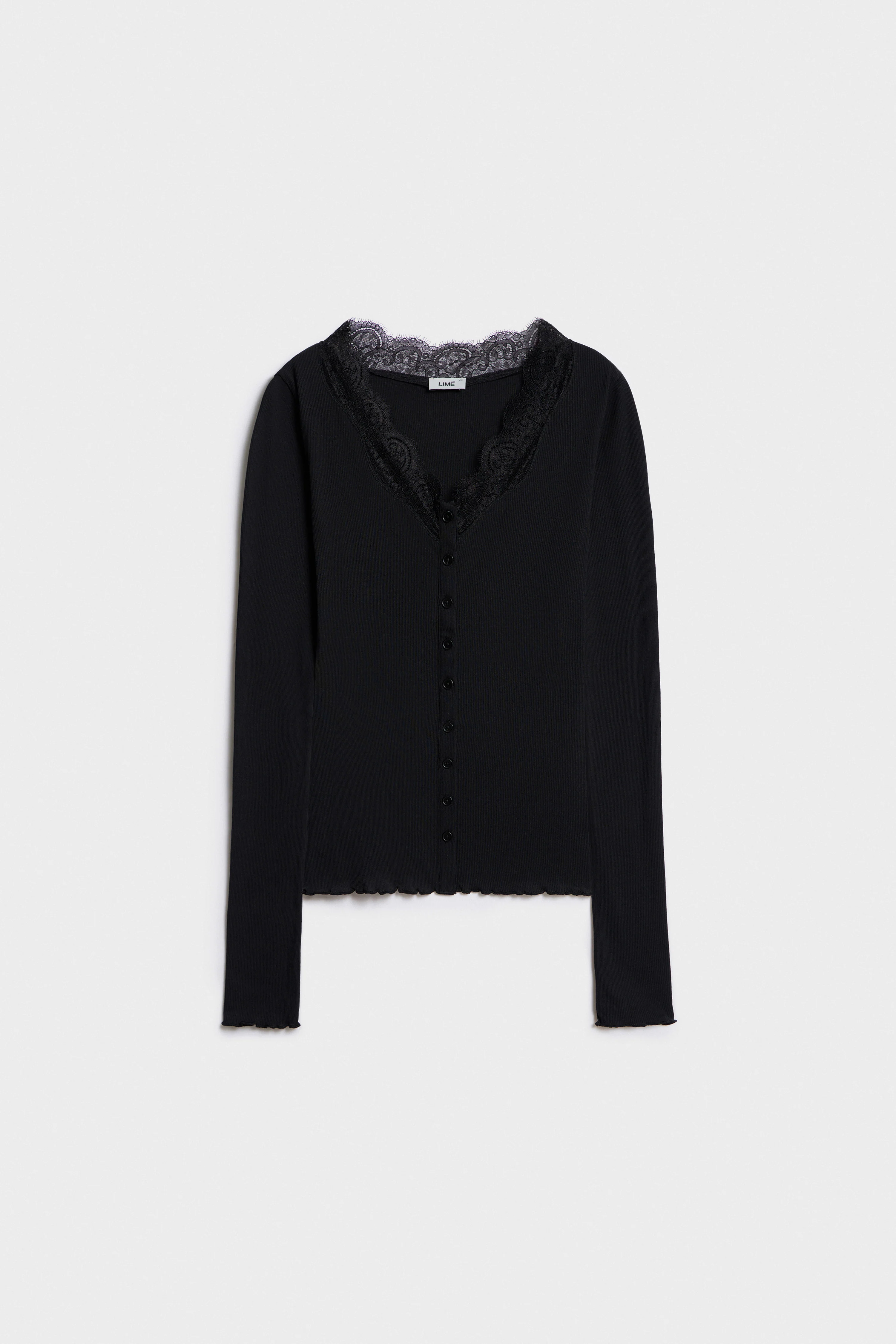 COTTON AND LACE T-SHIRT - Image 5
