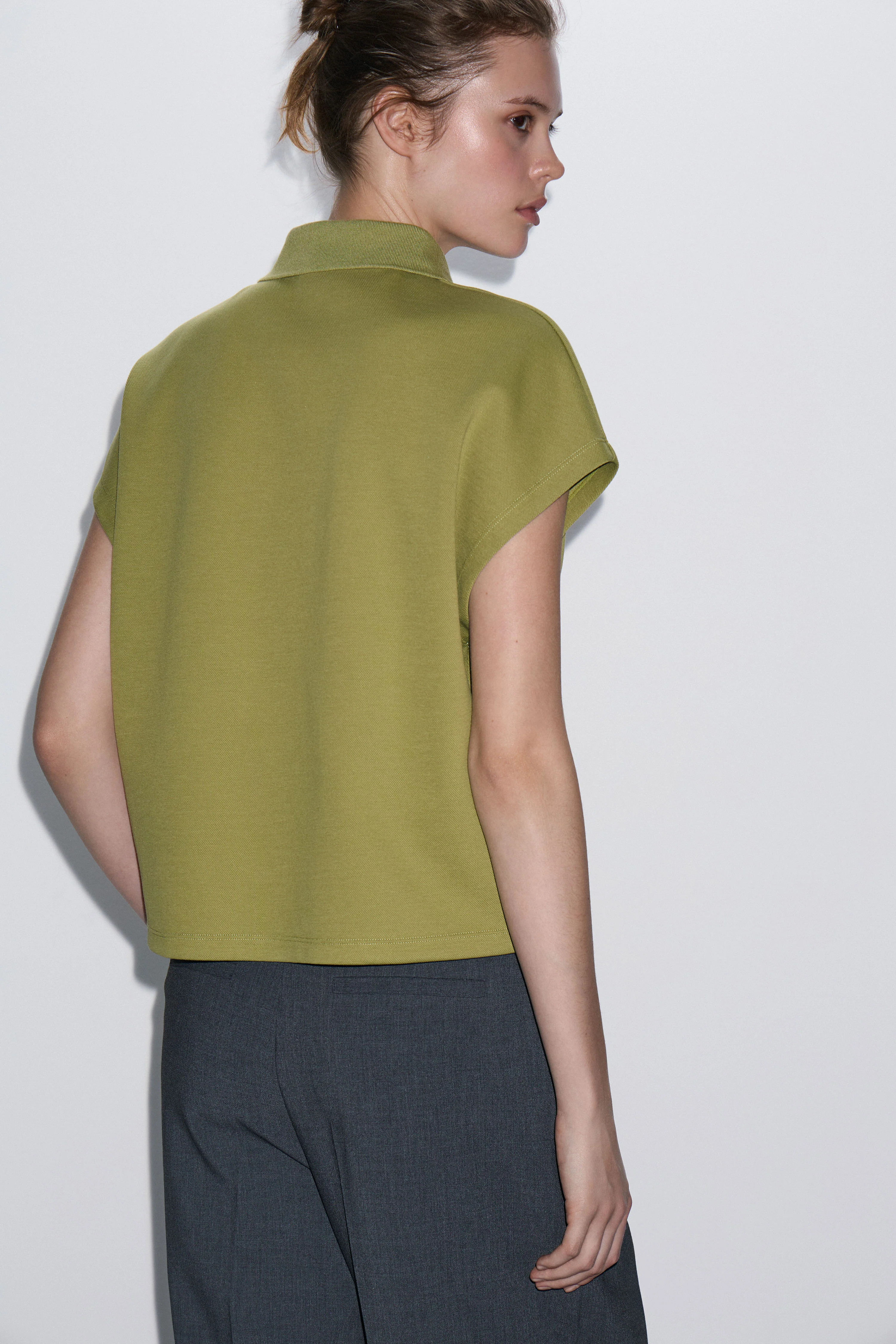 COTTON-BLEND POLO T-SHIRT - Image 3