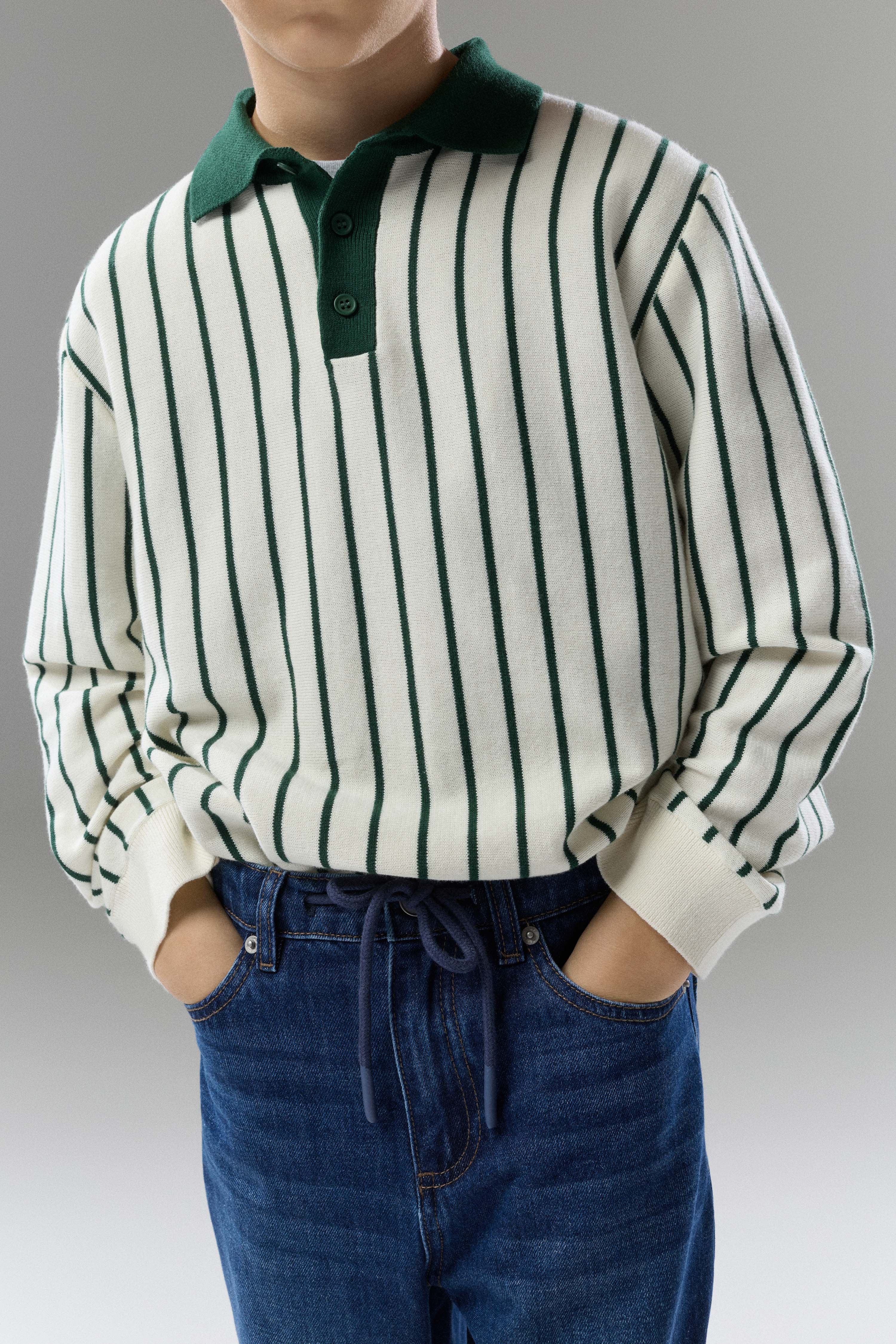 STRIPED COTTON-KNIT POLO - Image 3