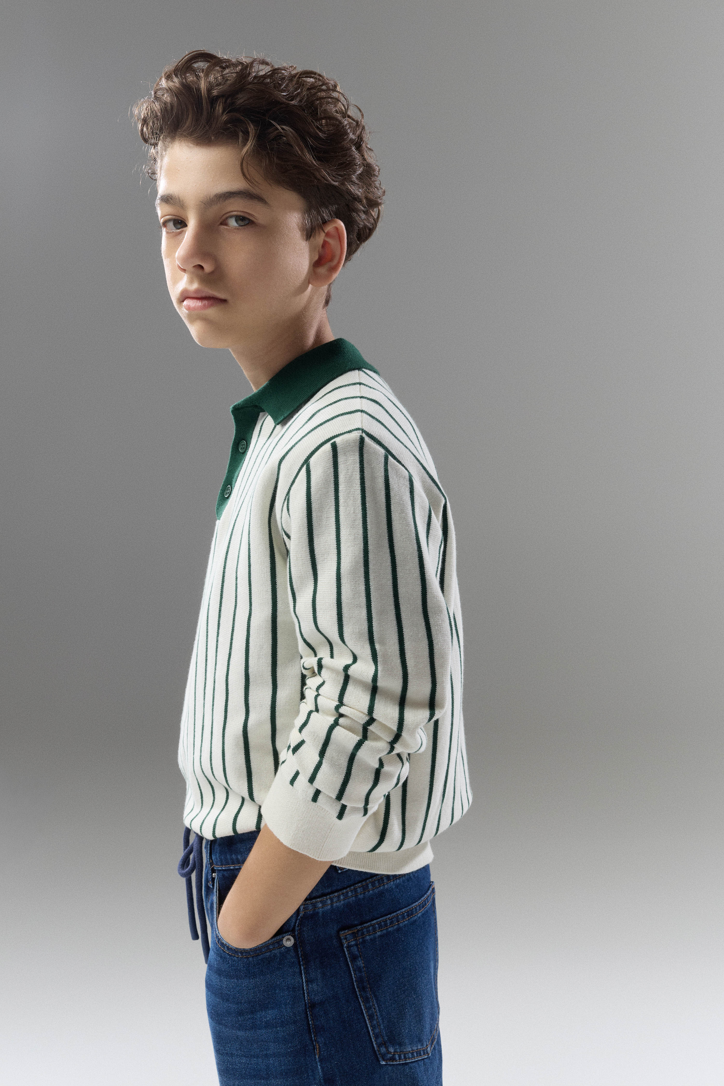 STRIPED COTTON-KNIT POLO - Image 4
