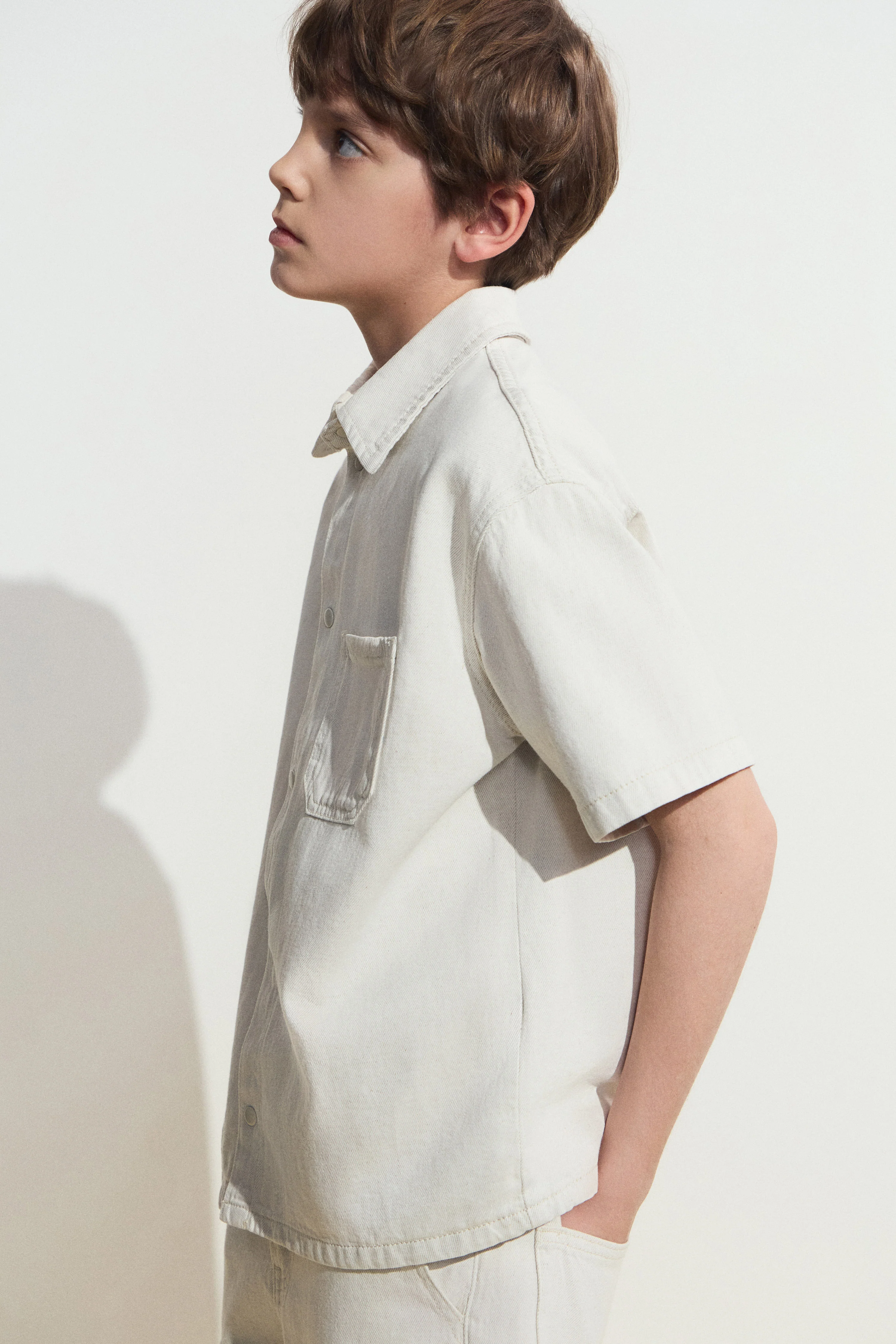 COTTON-LINEN DENIM SHIRT