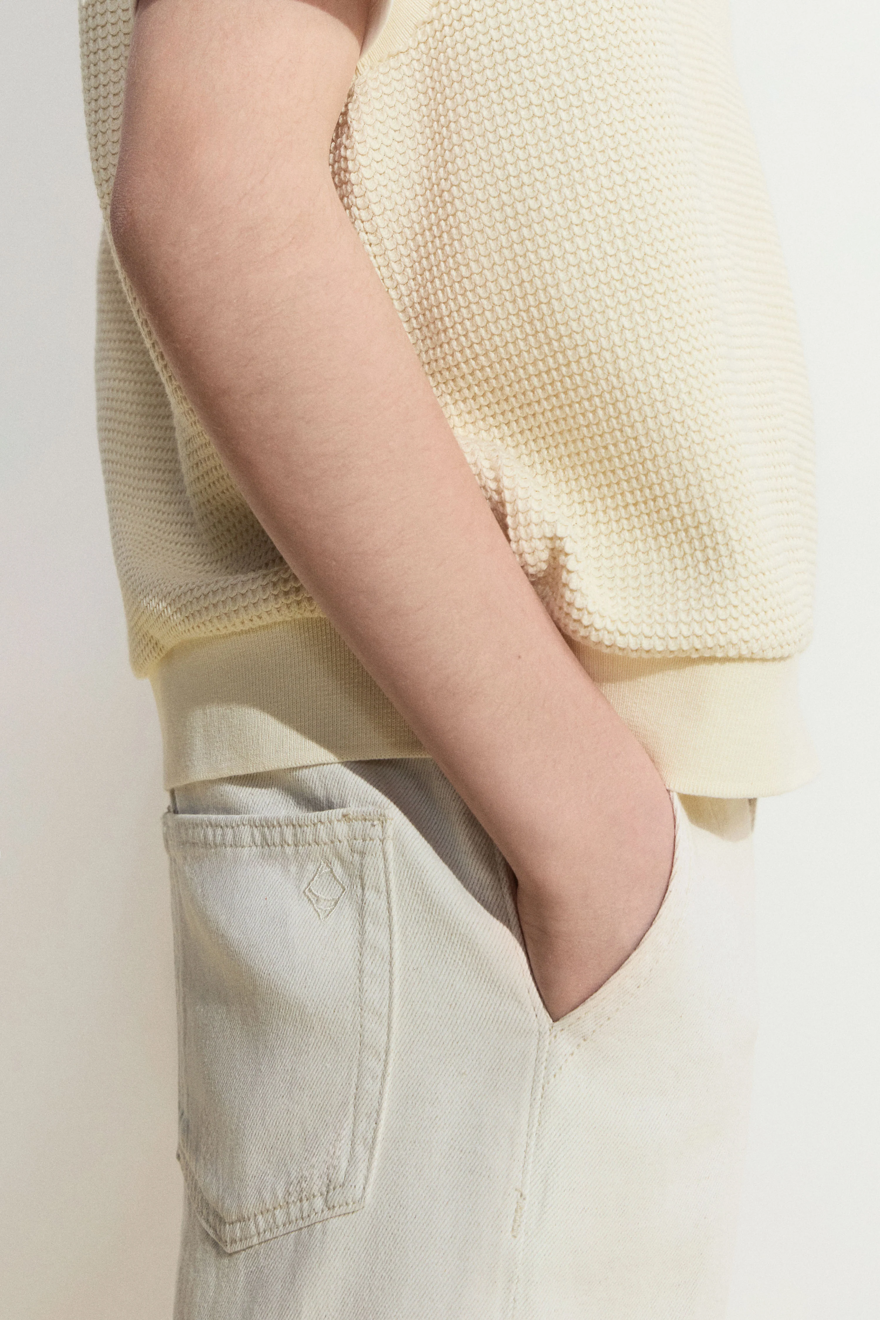 COTTON-LINEN DENIM SHORTS - Image 3