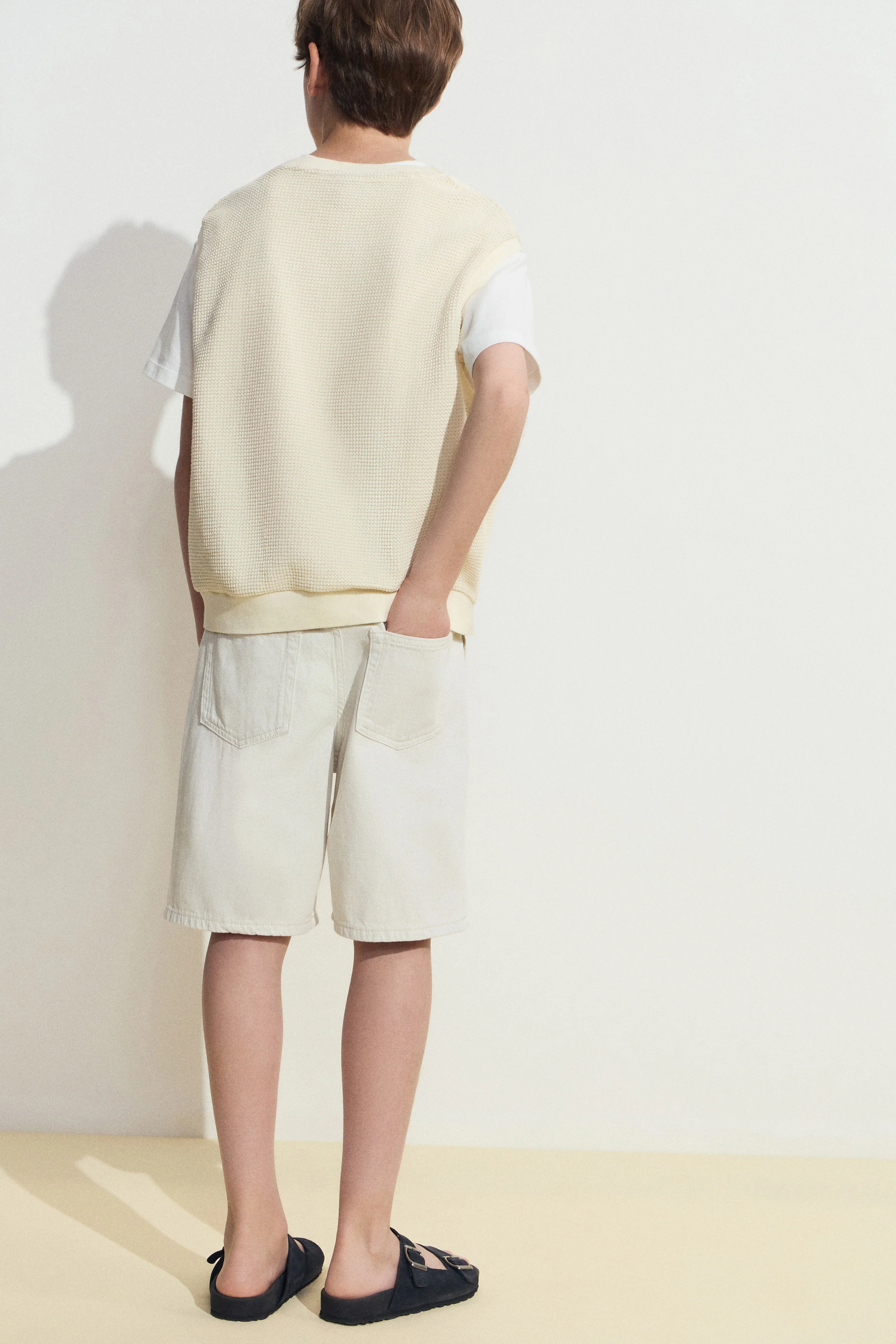 COTTON-LINEN DENIM SHORTS - Image 4