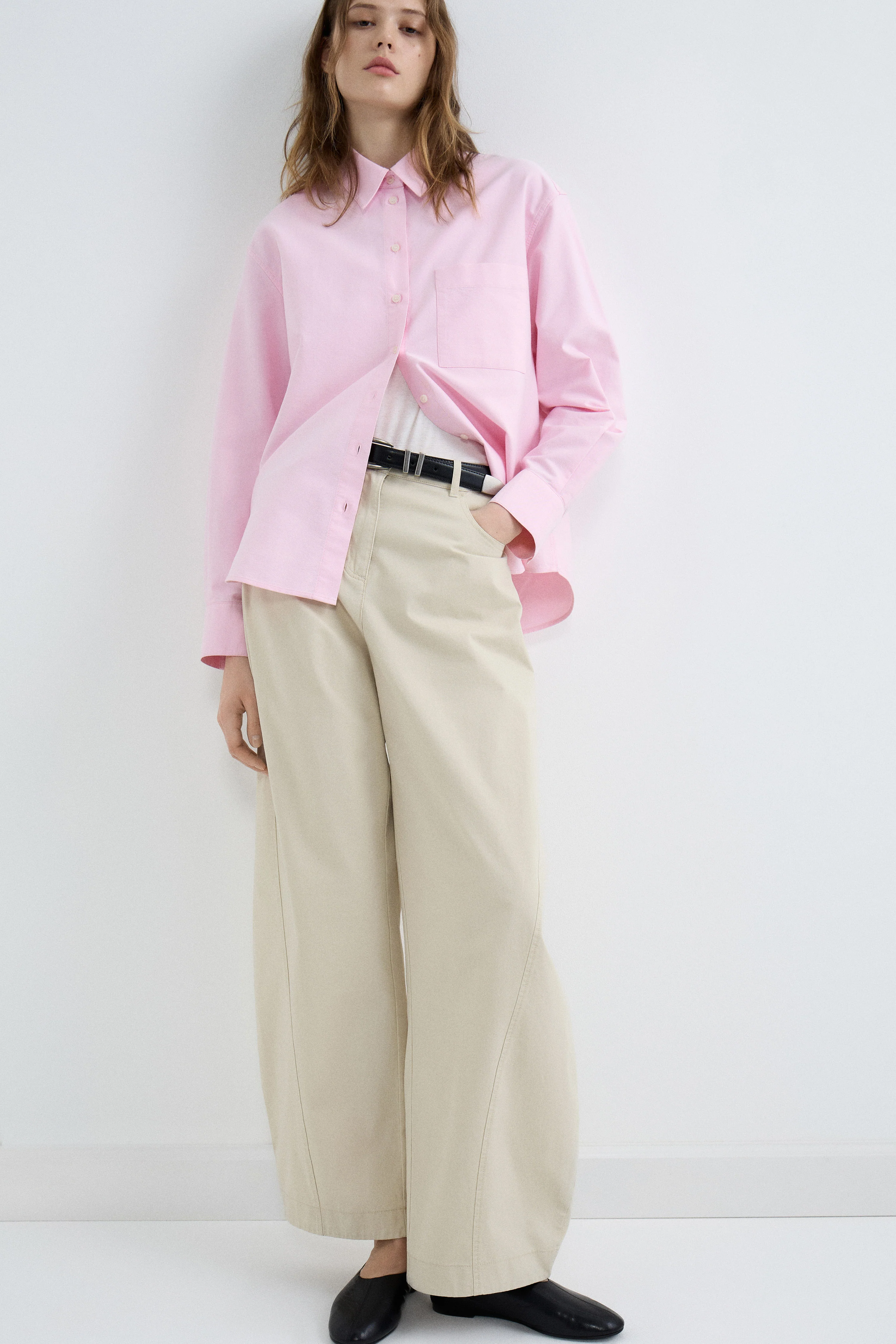 COTTON POCKET-DETAIL SHIRT - Image 2