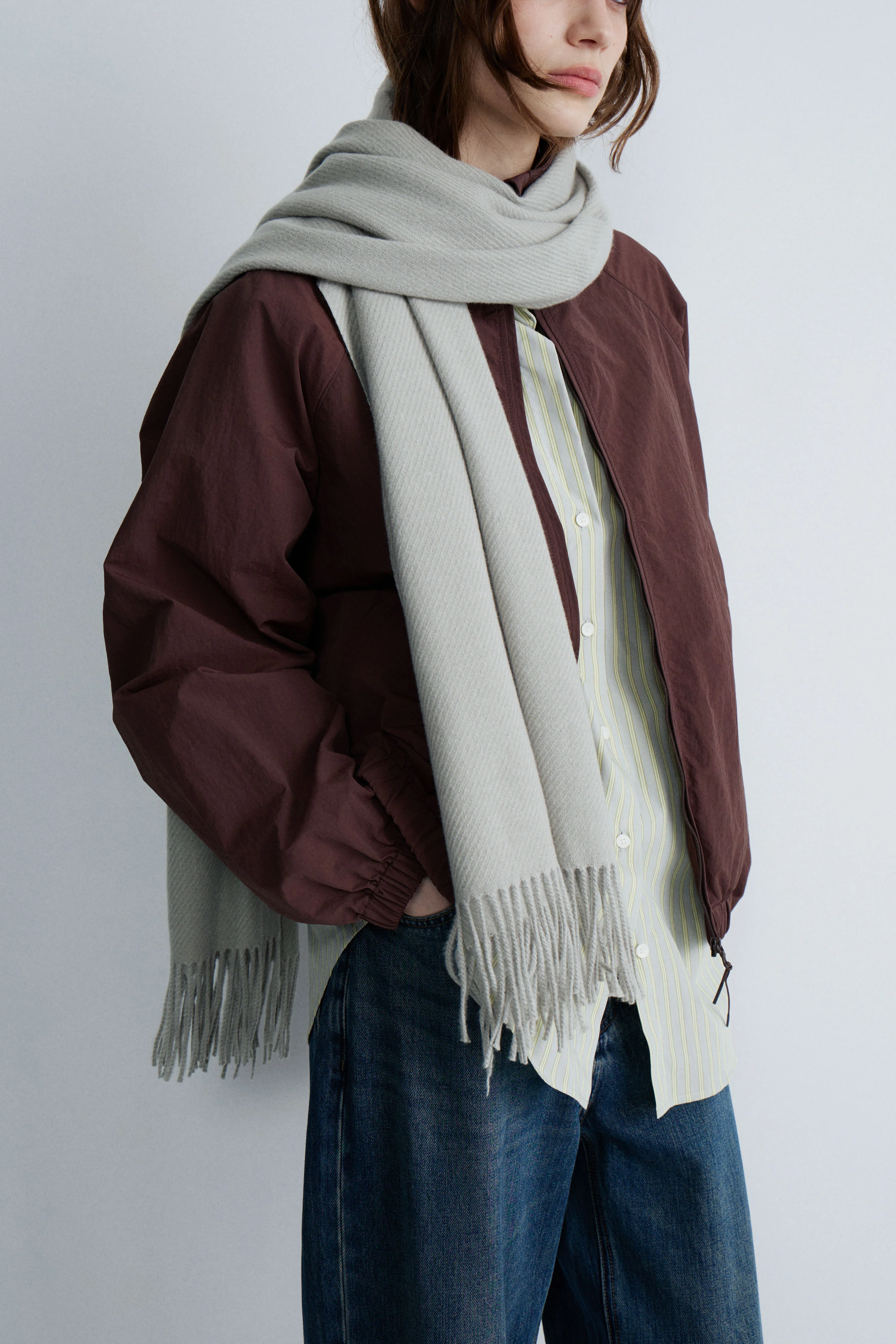COZY FRINGED SCARF - Image 2