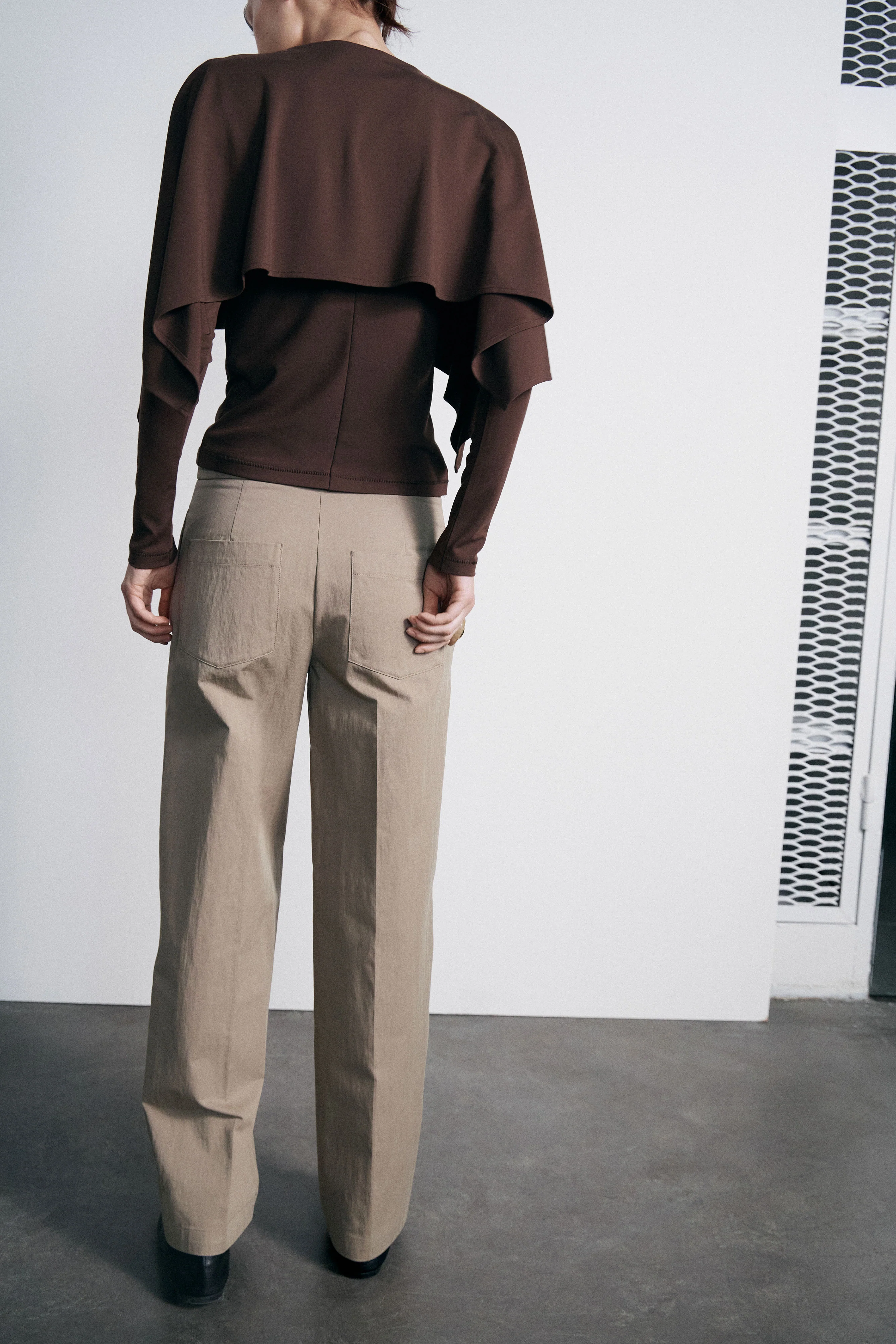CREASED STRAIGHT FIT COTTON TROUSERS - Image 3