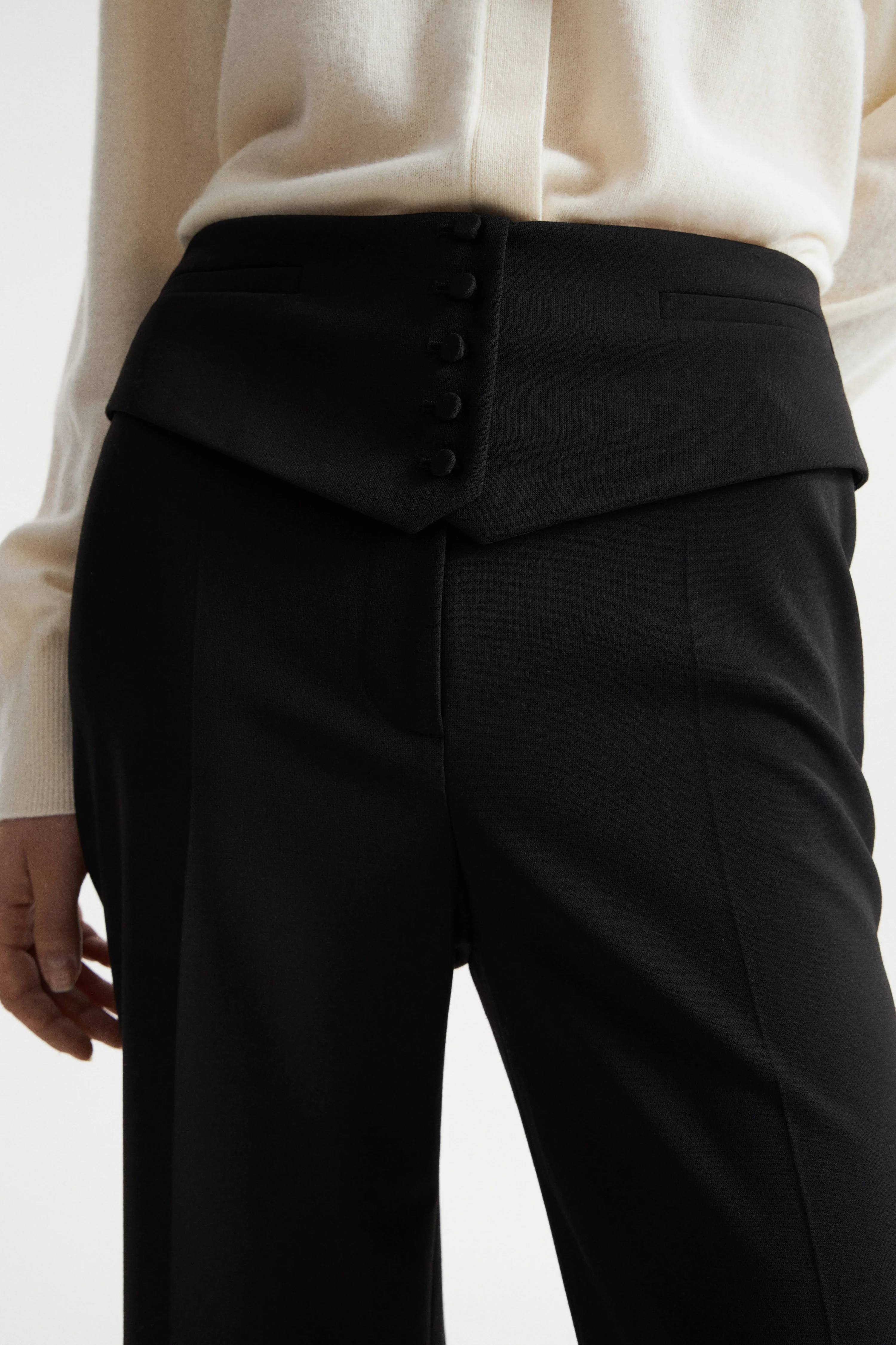 CREASED TROUSERS WITH TUXEDO-LOOK WAISTBAND - Image 4