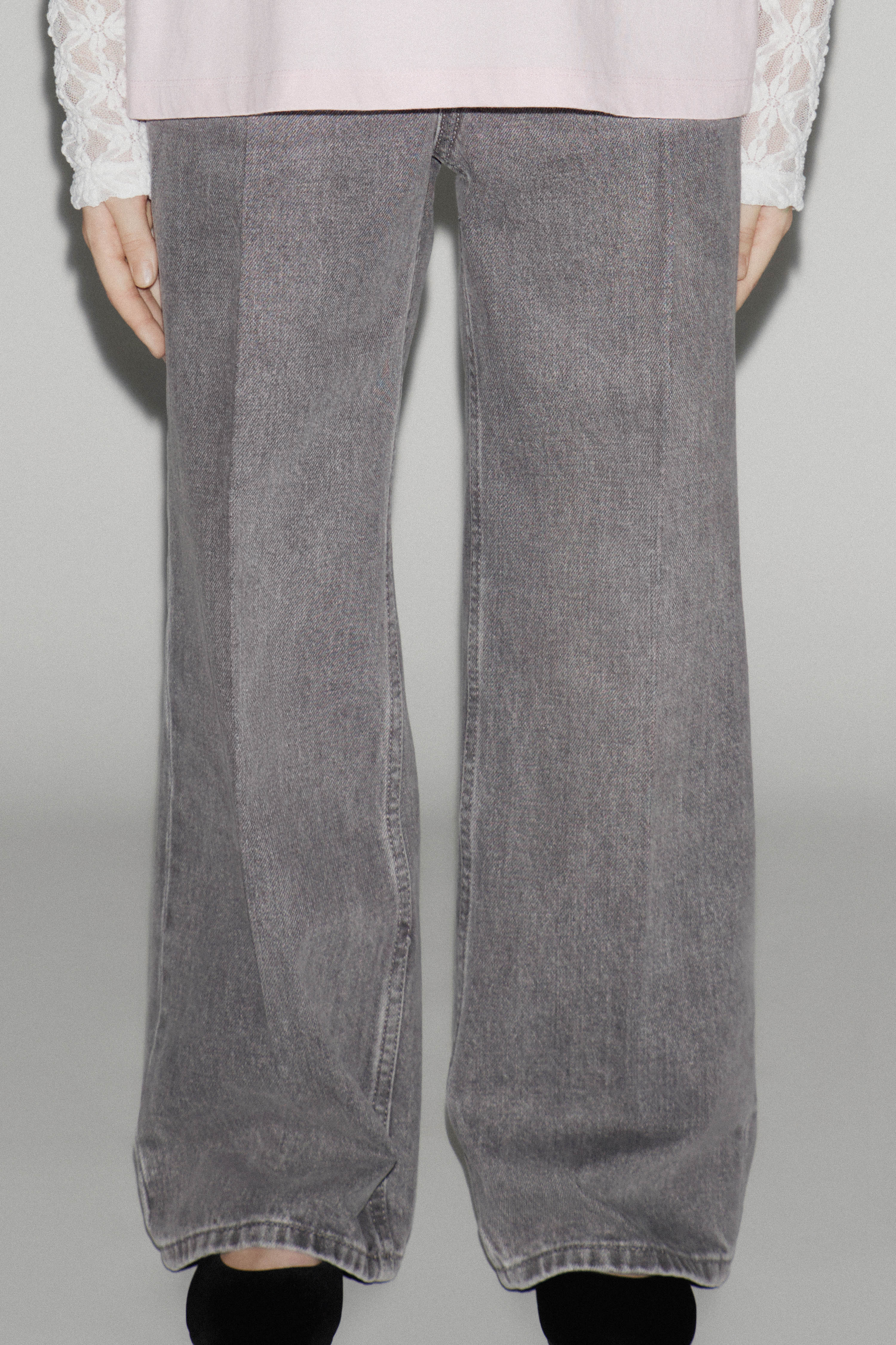 CREASED WIDE-LEG JEANS - Image 4
