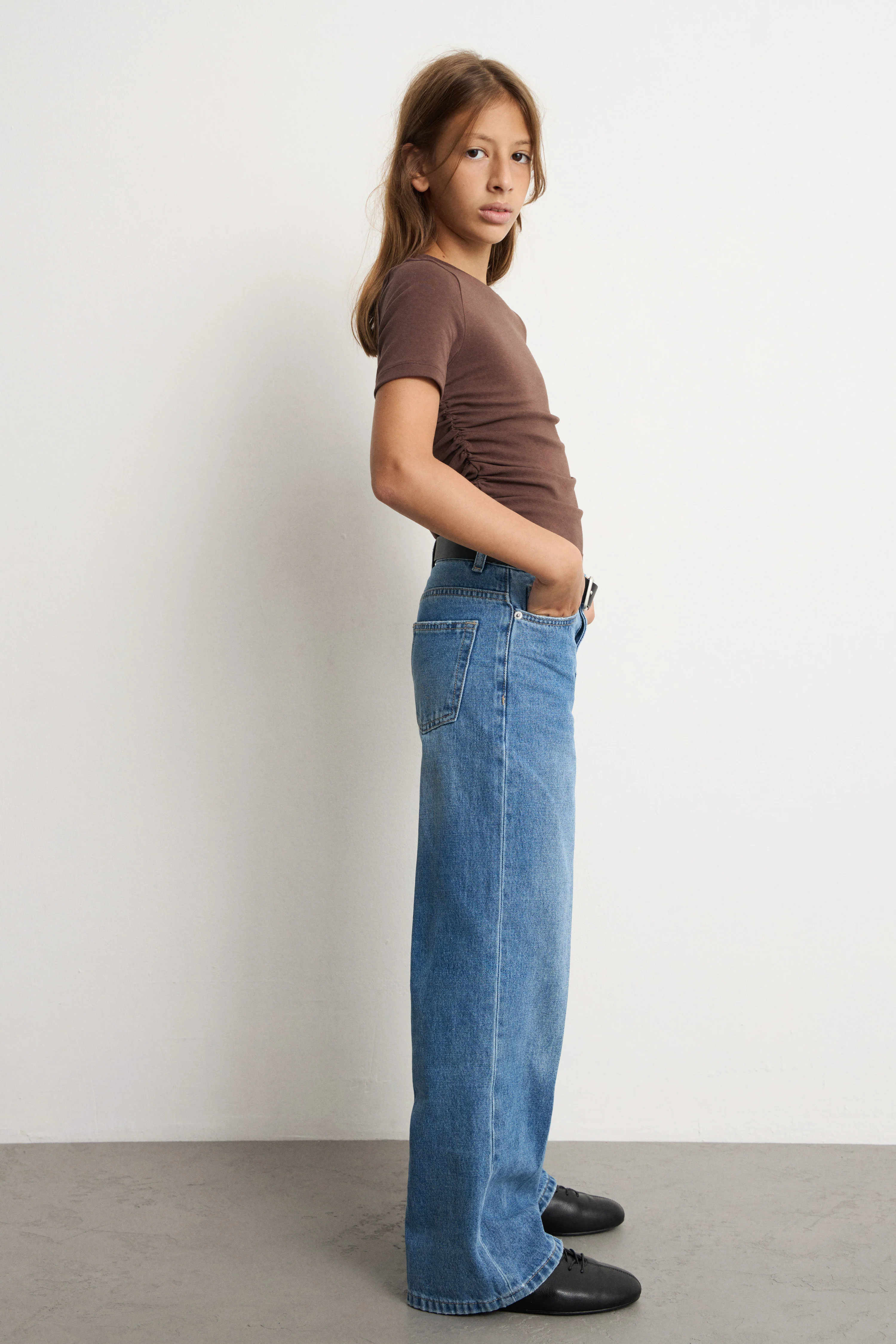 CREASED WIDE-LEG JEANS - Image 3
