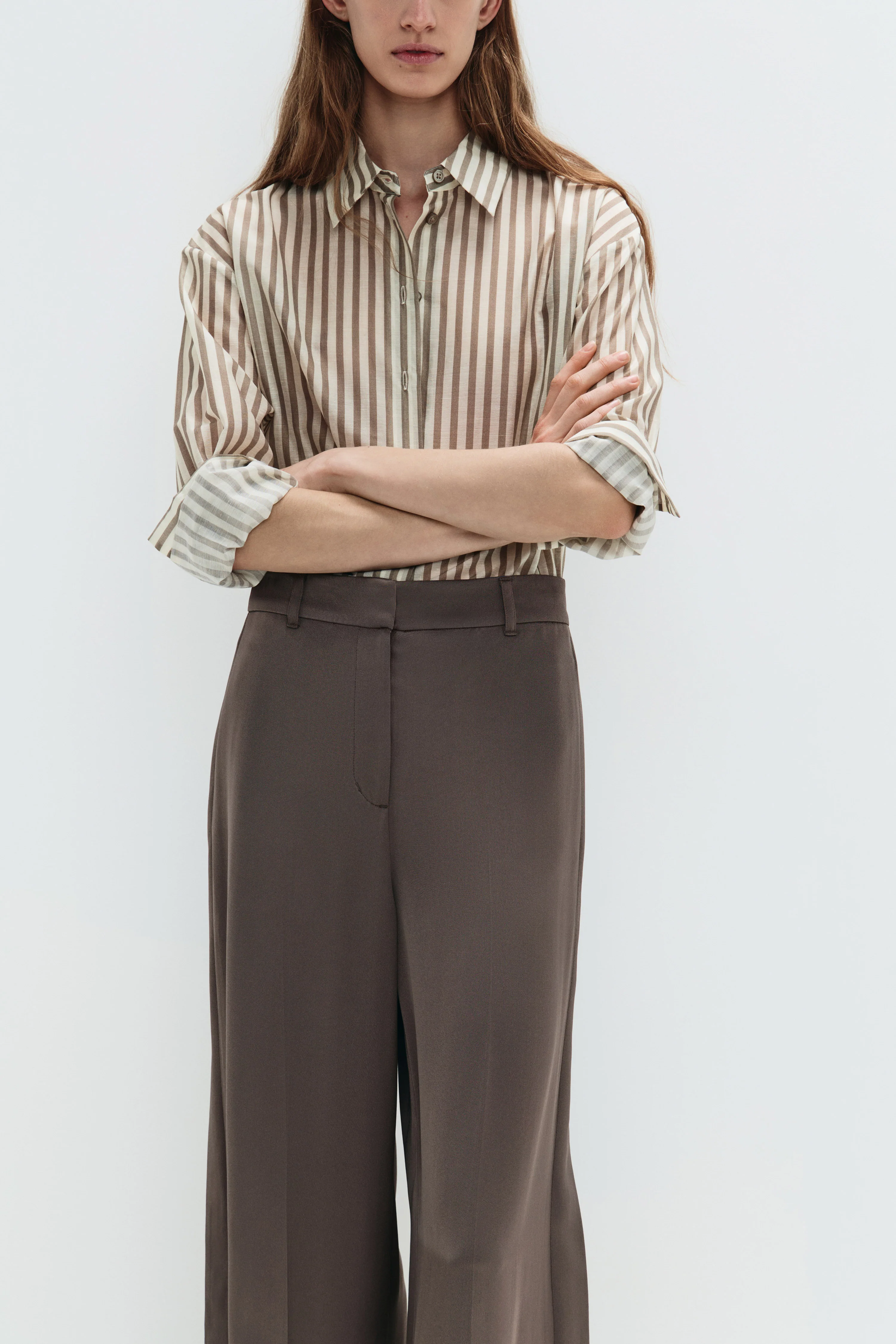 CREASED WIDE-LEG TROUSERS - Image 3