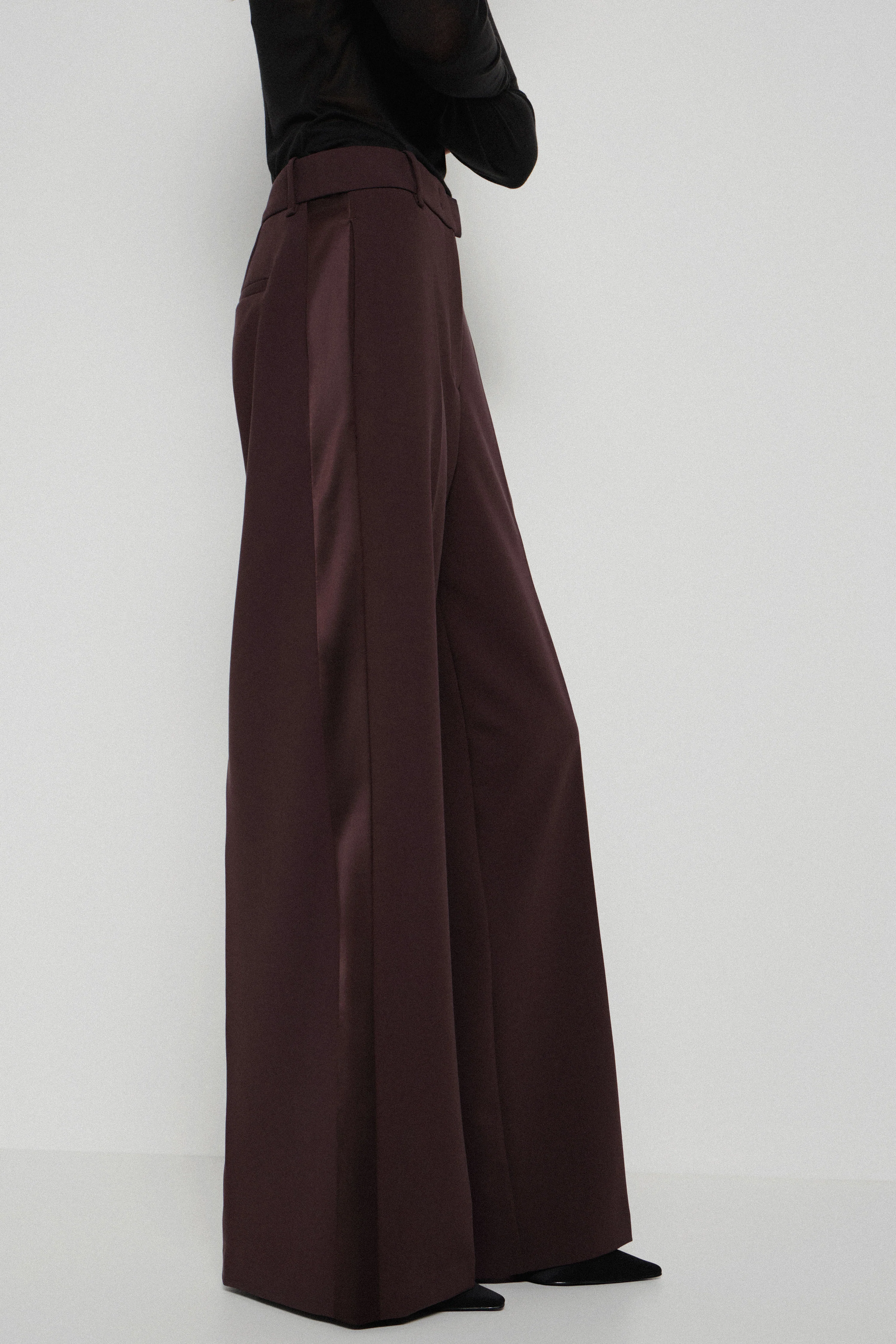 CREASED SATIN-TRIMMED TROUSERS - Image 5