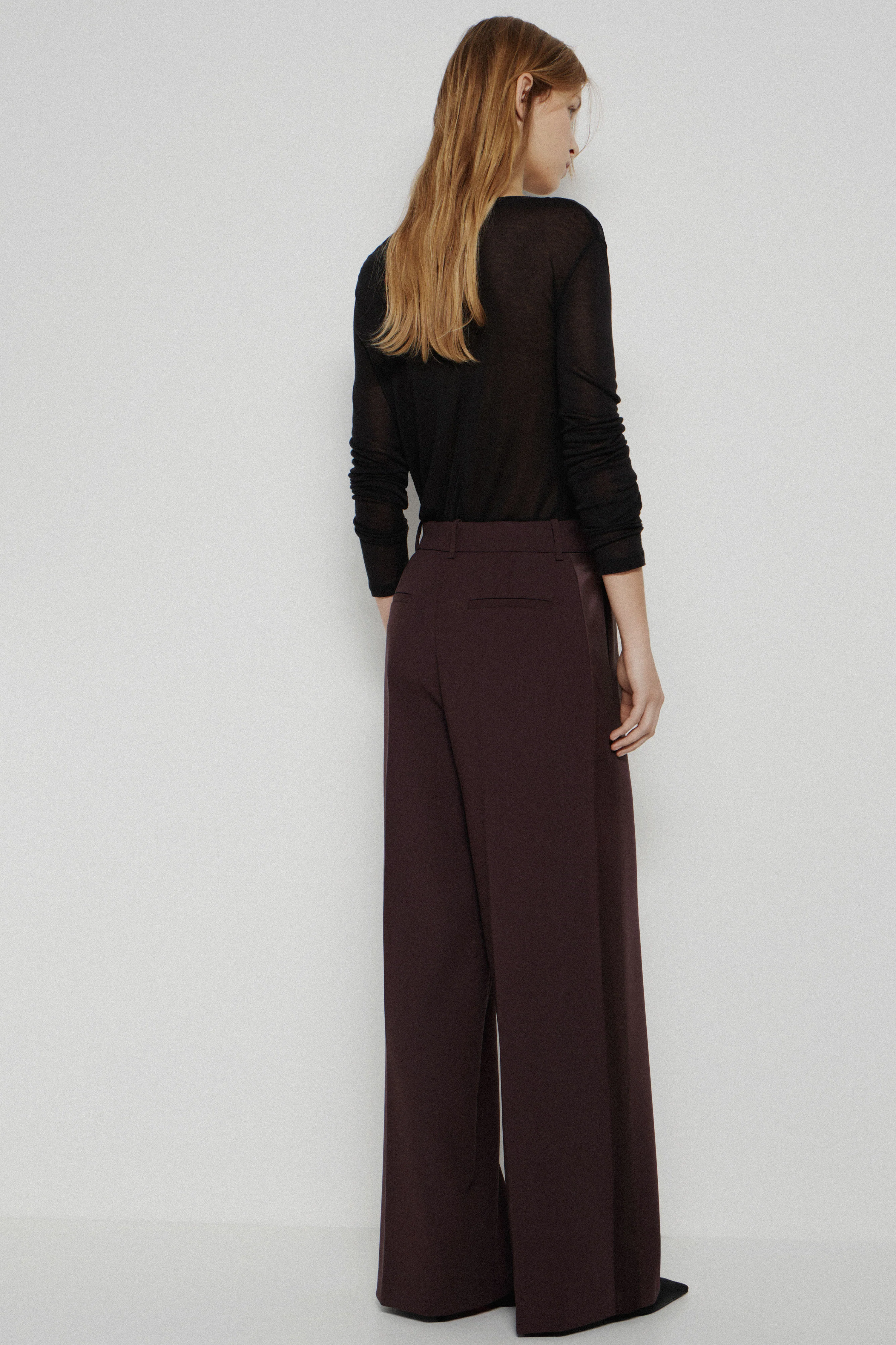CREASED SATIN-TRIMMED TROUSERS - Image 6