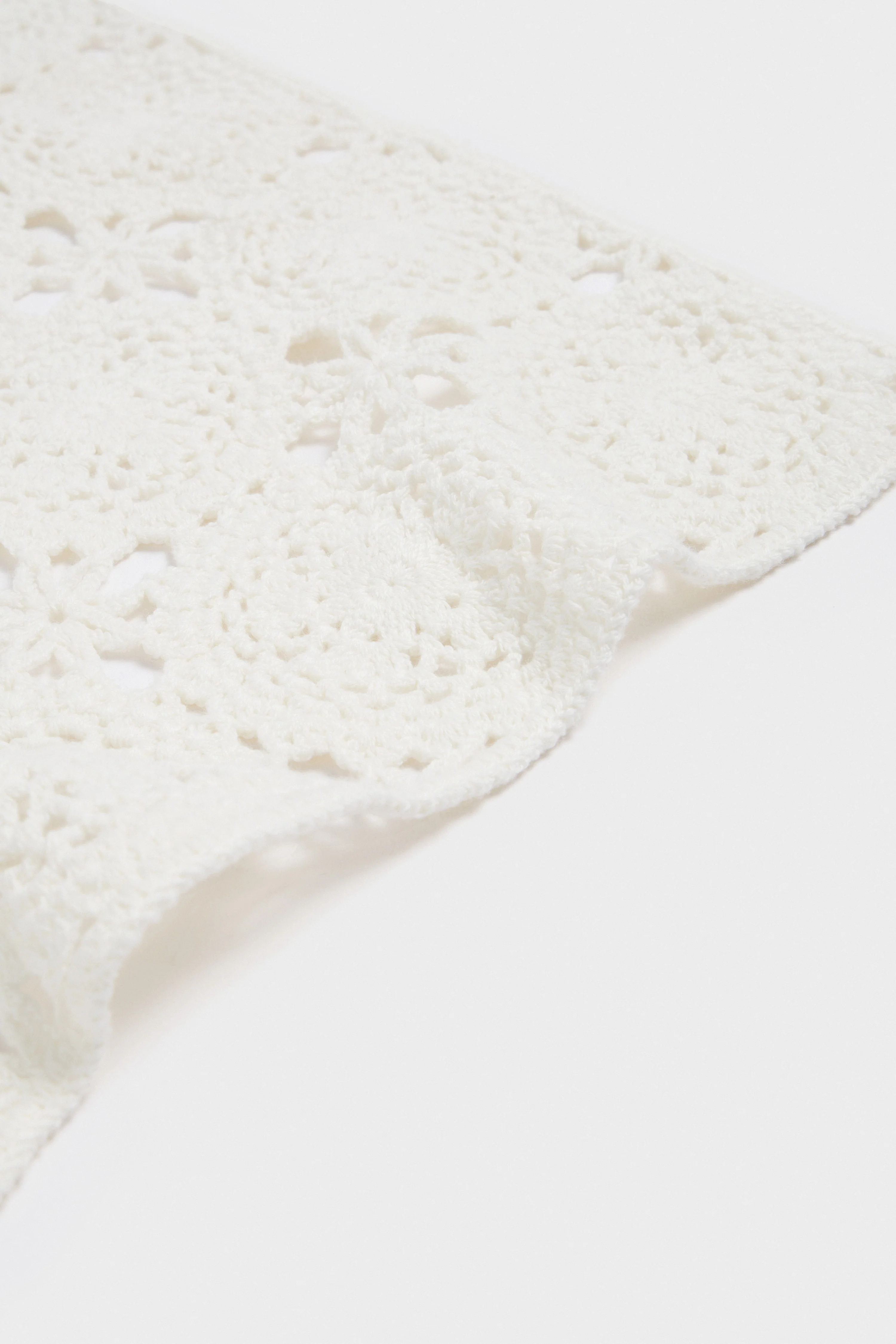 CROCHET-LOOK COTTON HEAD SCARF - Image 4