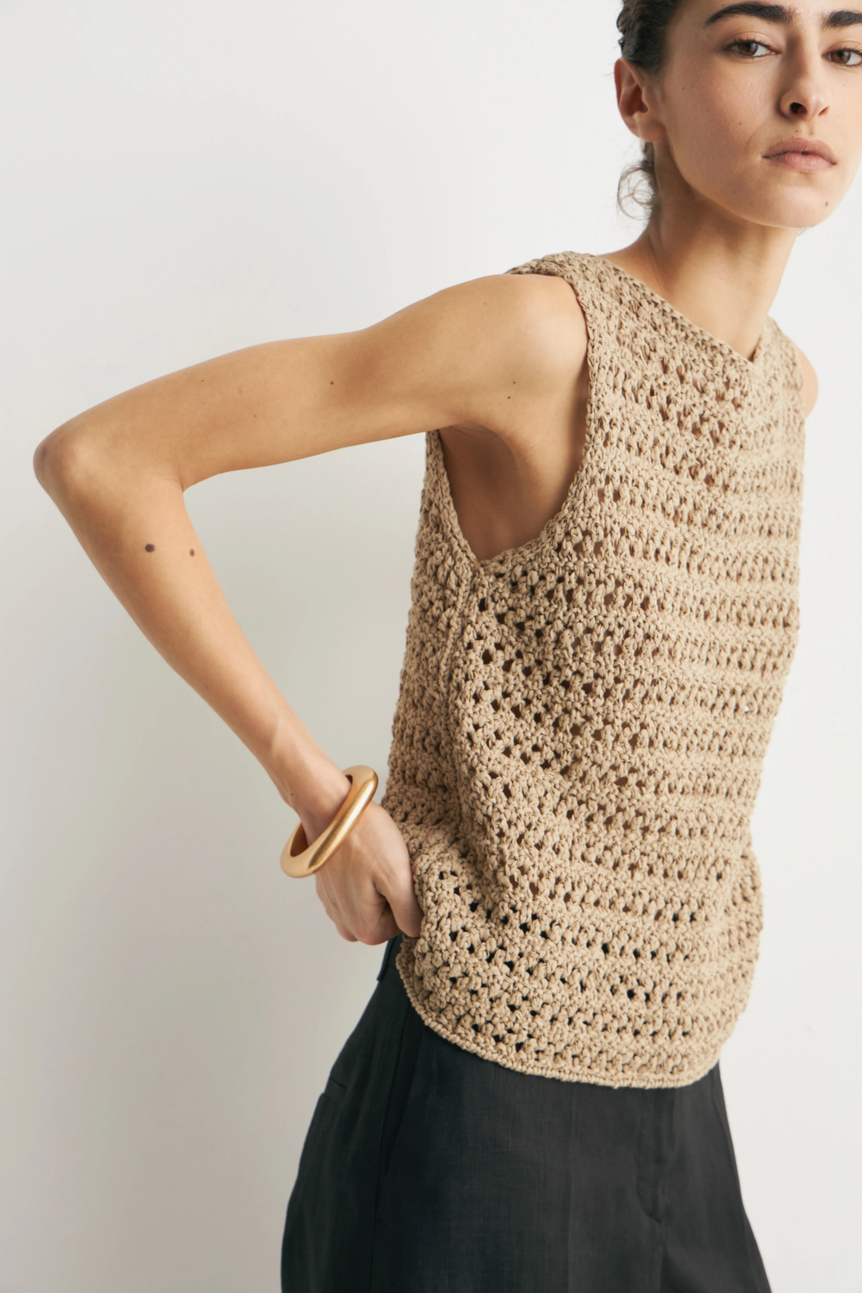 CROCHET-LOOK COTTON TOP - Image 4
