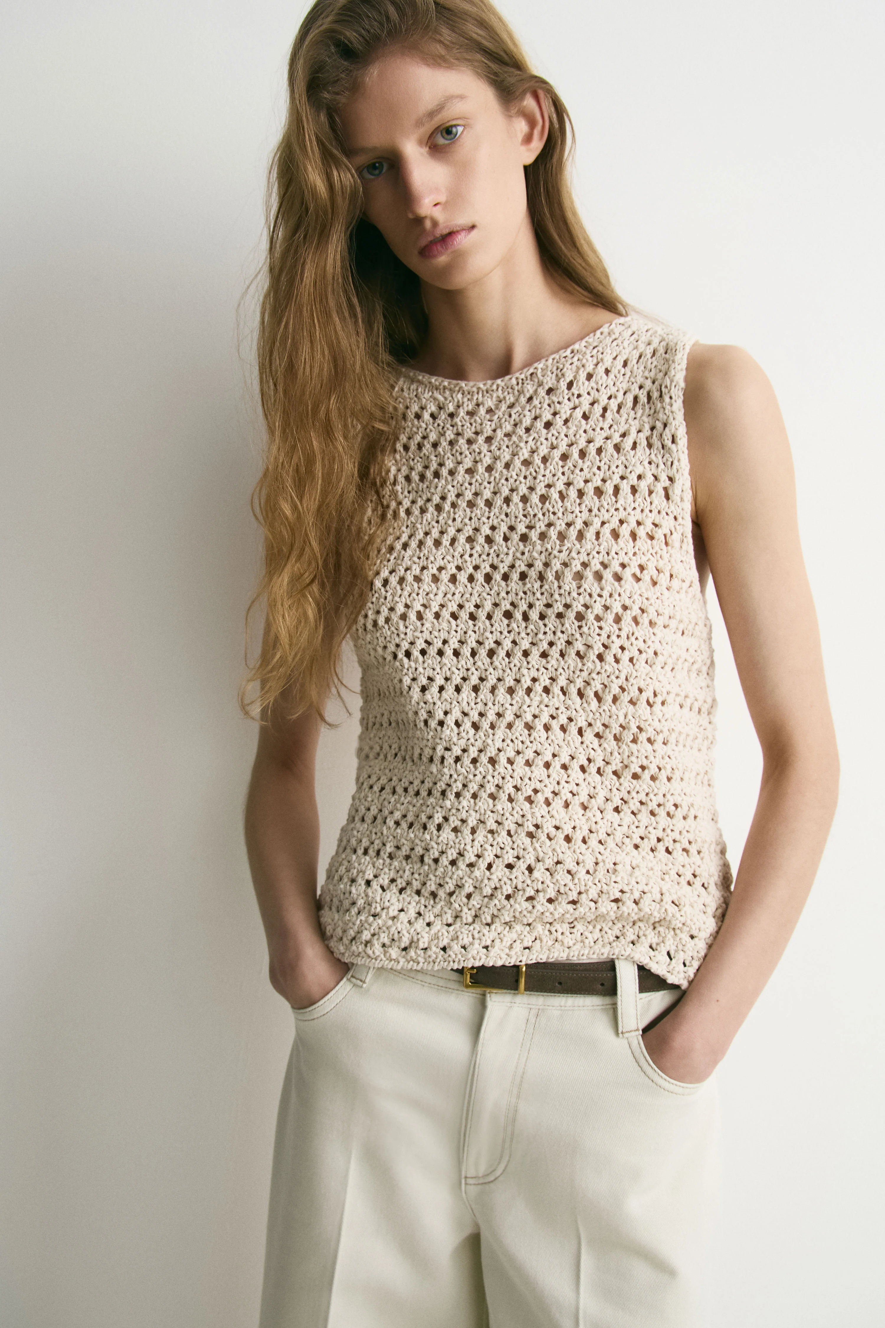 CROCHET-LOOK COTTON TOP