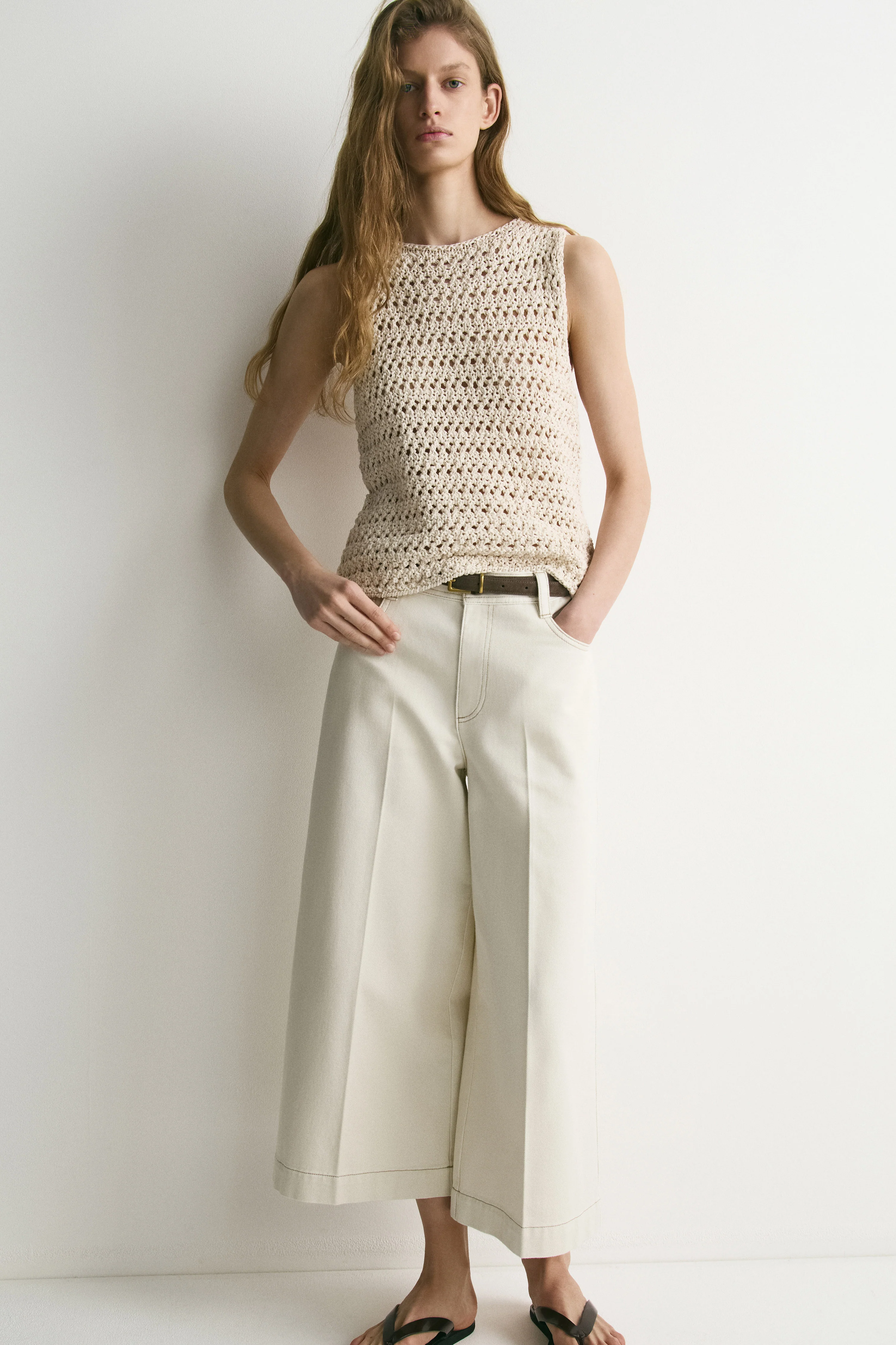 CROCHET-LOOK COTTON TOP - Image 2