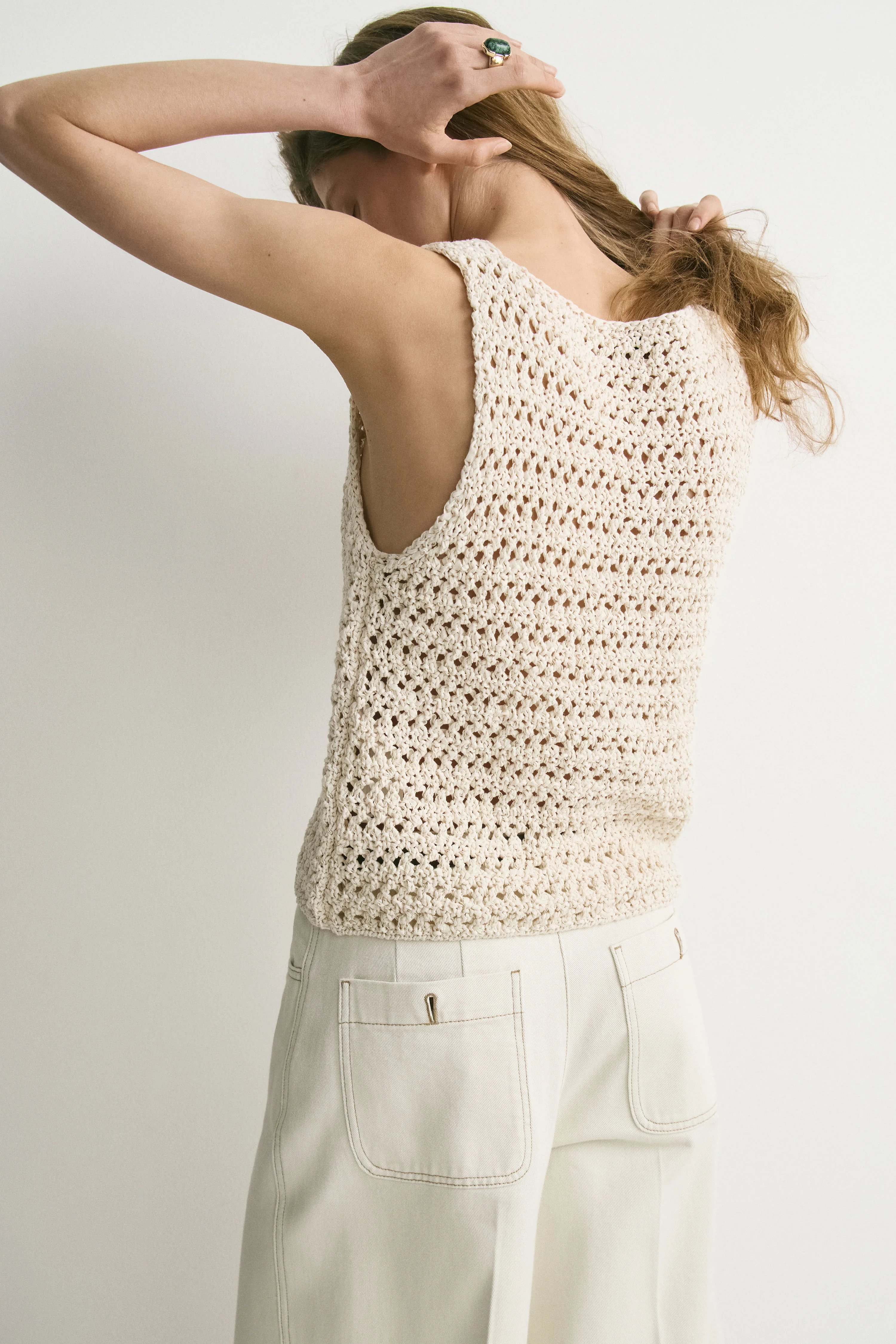 CROCHET-LOOK COTTON TOP - Image 3