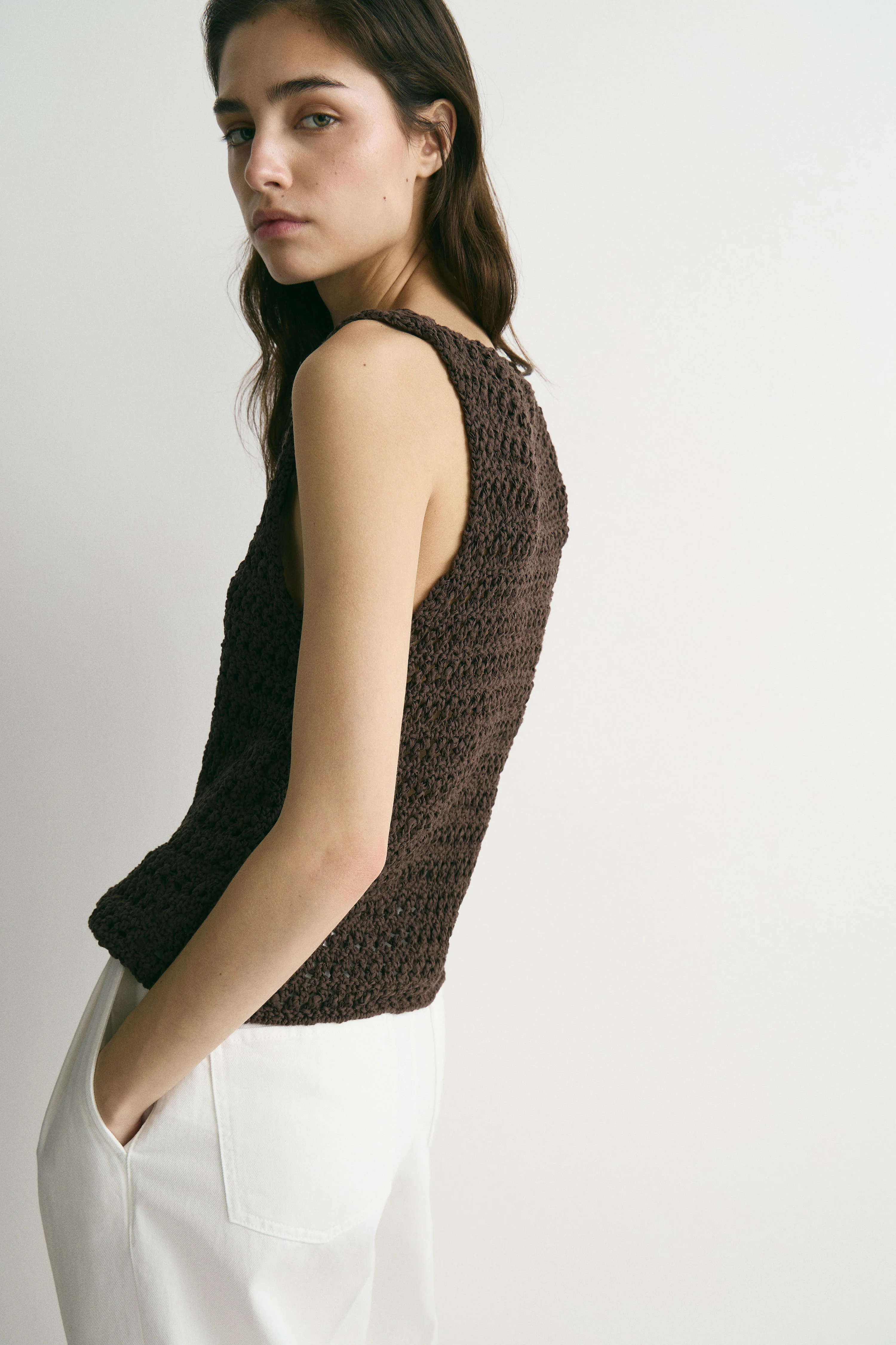 CROCHET-LOOK COTTON TOP - Image 3