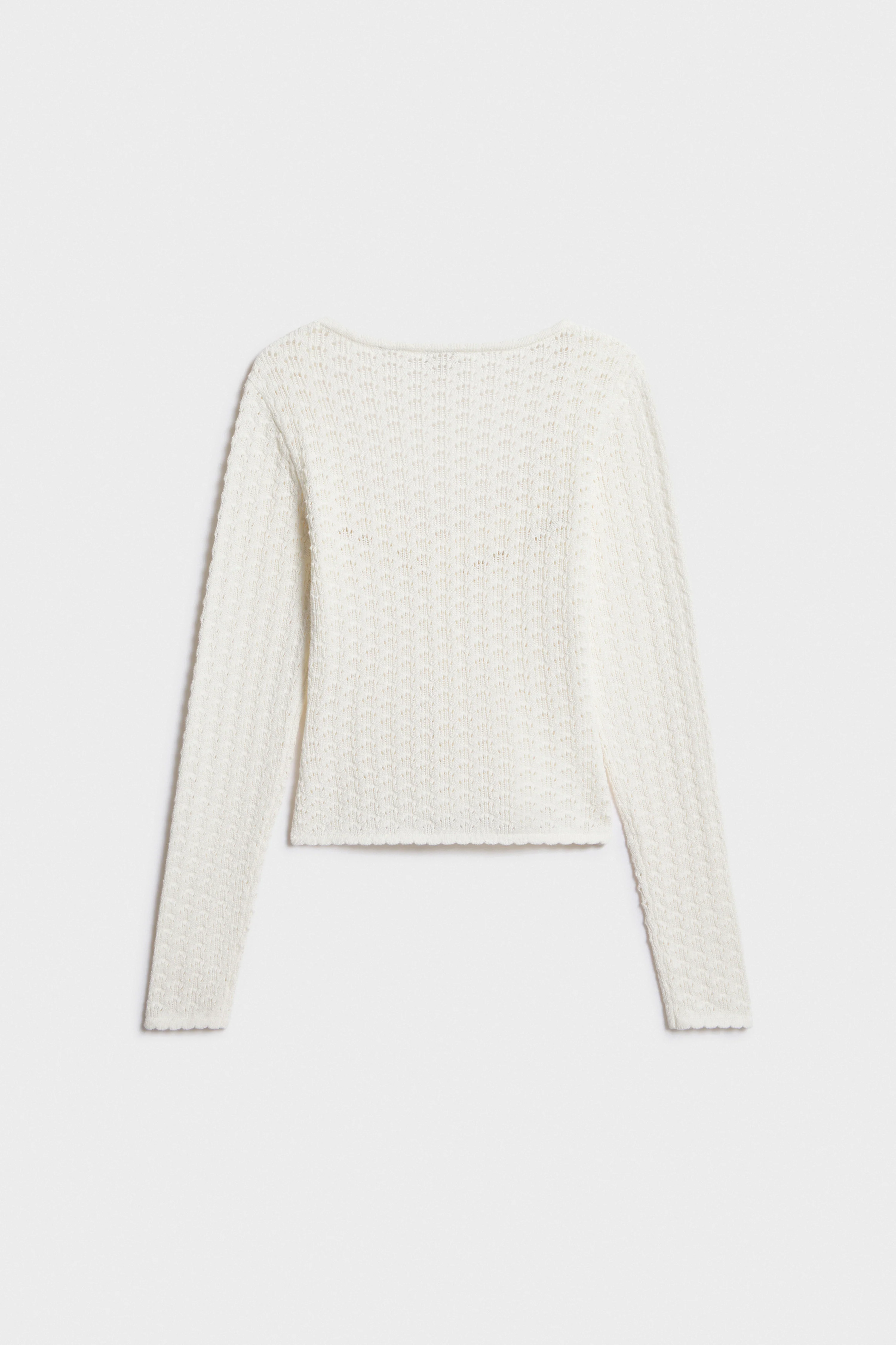 CROCHET-LOOK KNIT CARDIGAN - Image 6