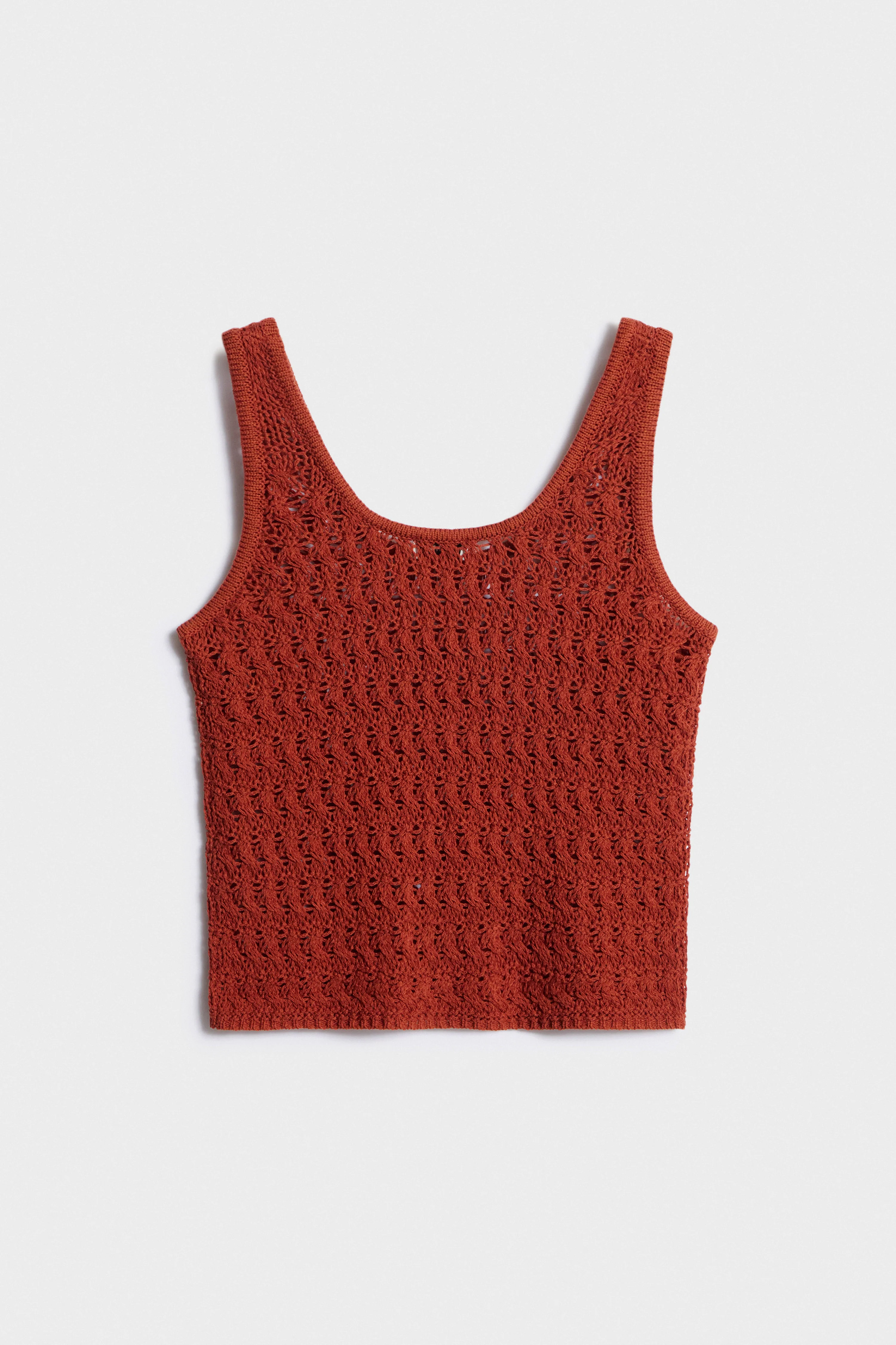 CROCHET-LOOK LINEN-BLEND TOP - Image 6