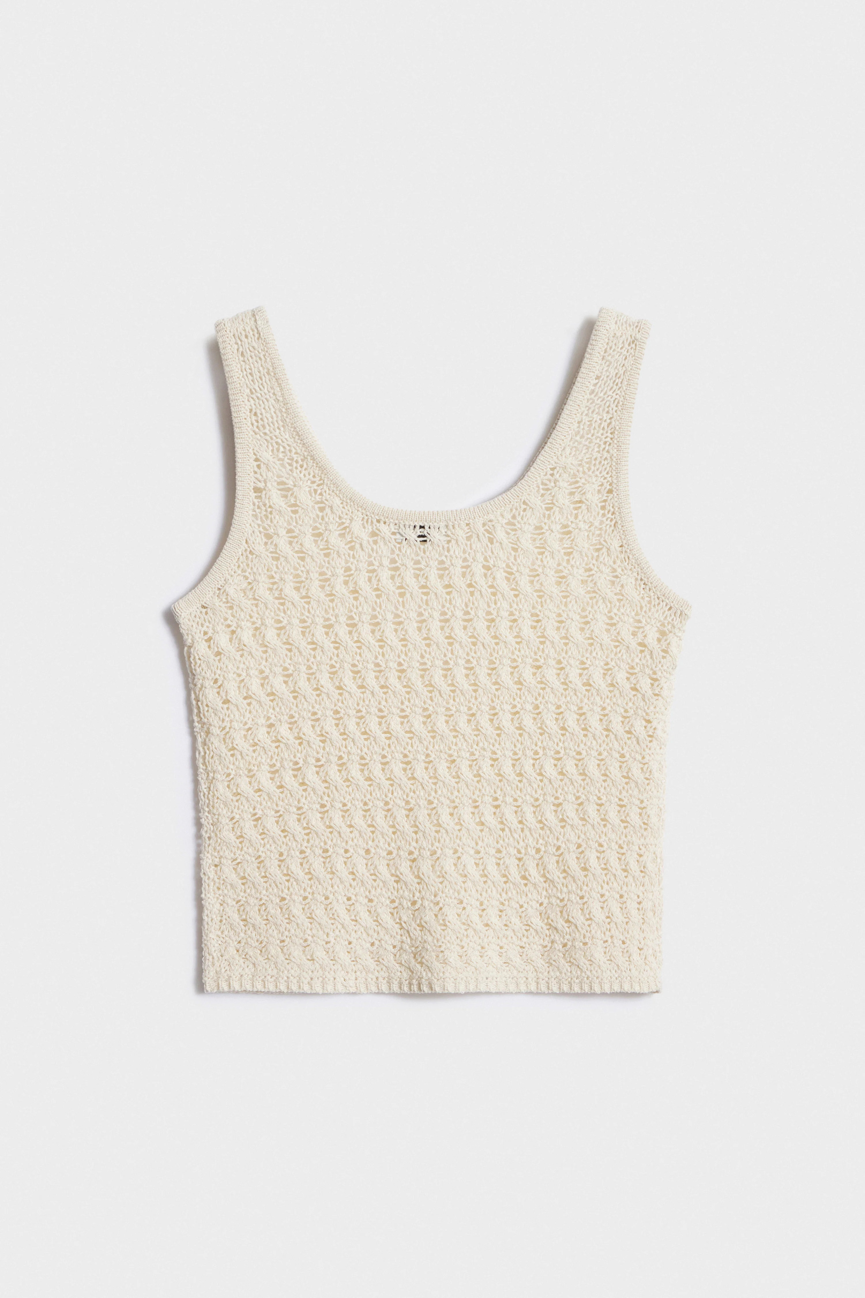 CROCHET-LOOK LINEN-BLEND TOP - Image 5