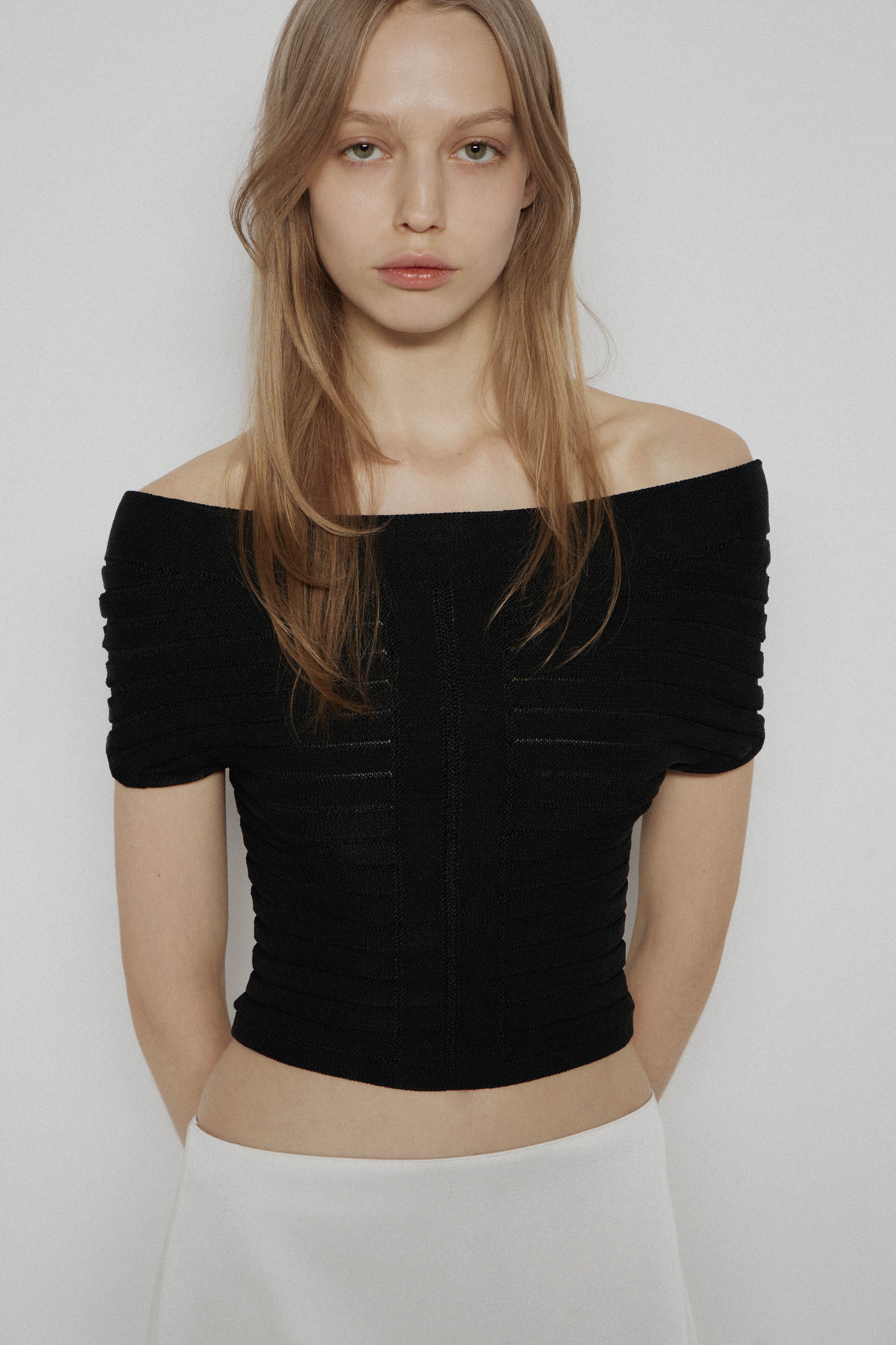 CROPPED RIB-KNIT TOP - Image 3
