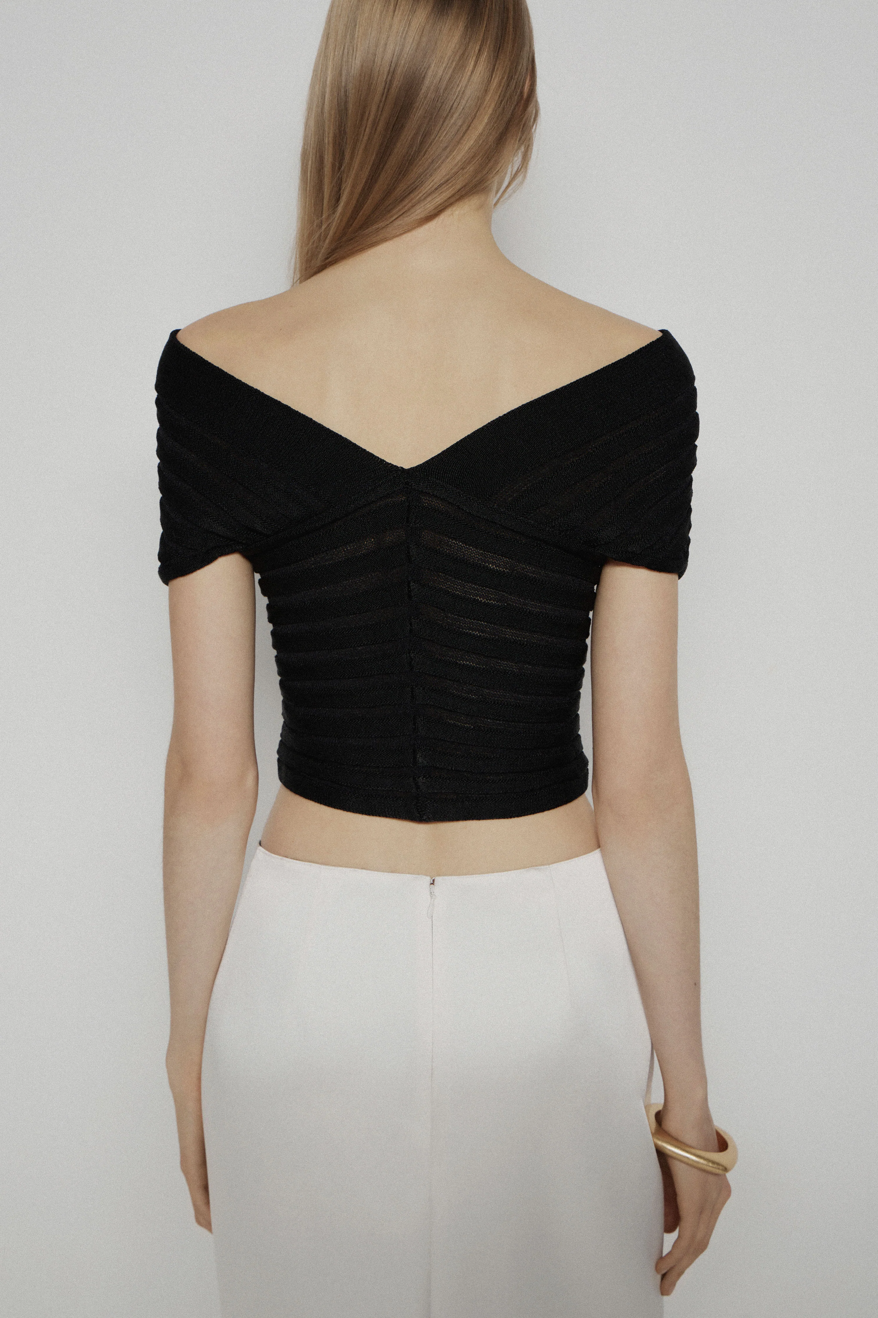 CROPPED RIB-KNIT TOP - Image 4