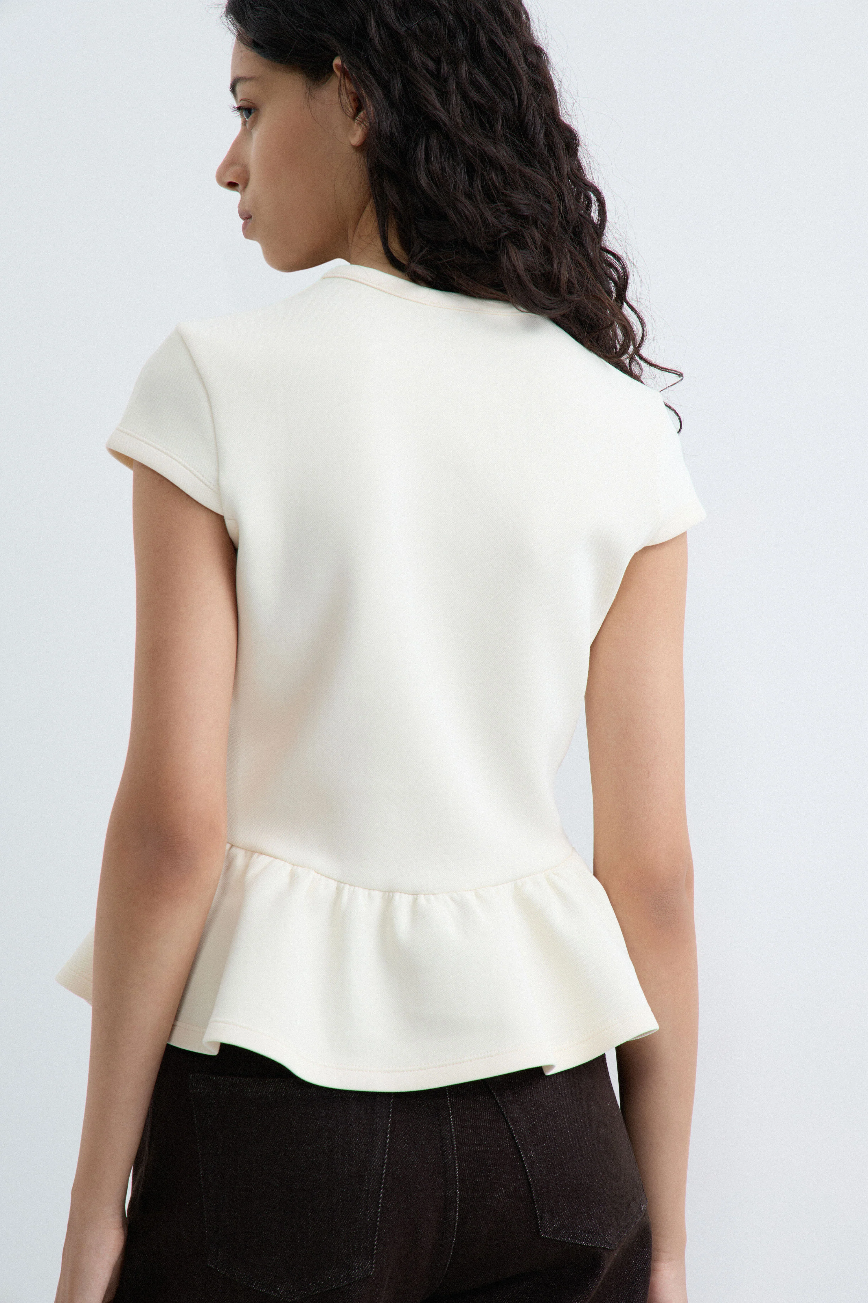 DEFINED-WAIST TOP WITH PEPLUM - Image 3