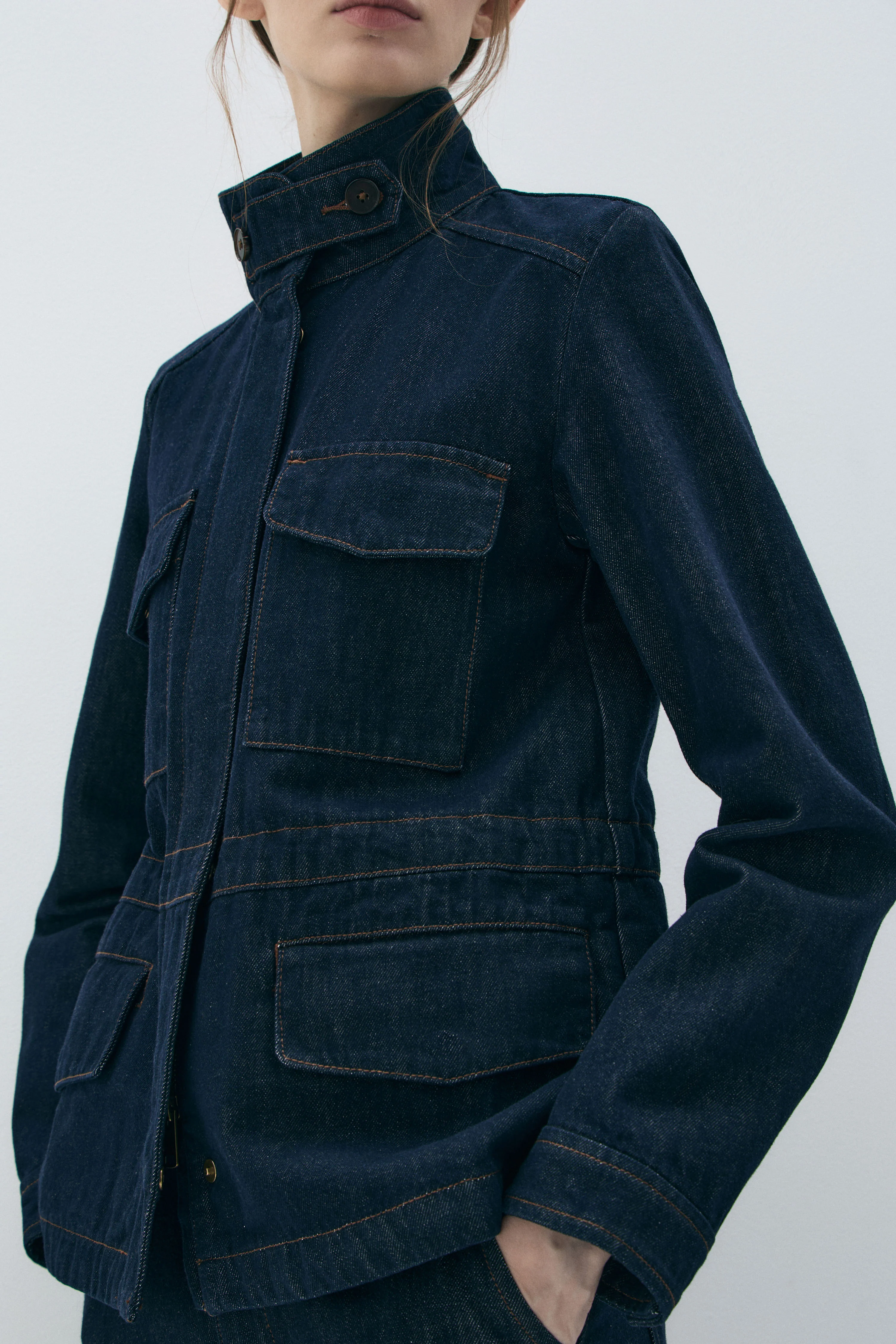 DENIM CARGO JACKET - Image 3