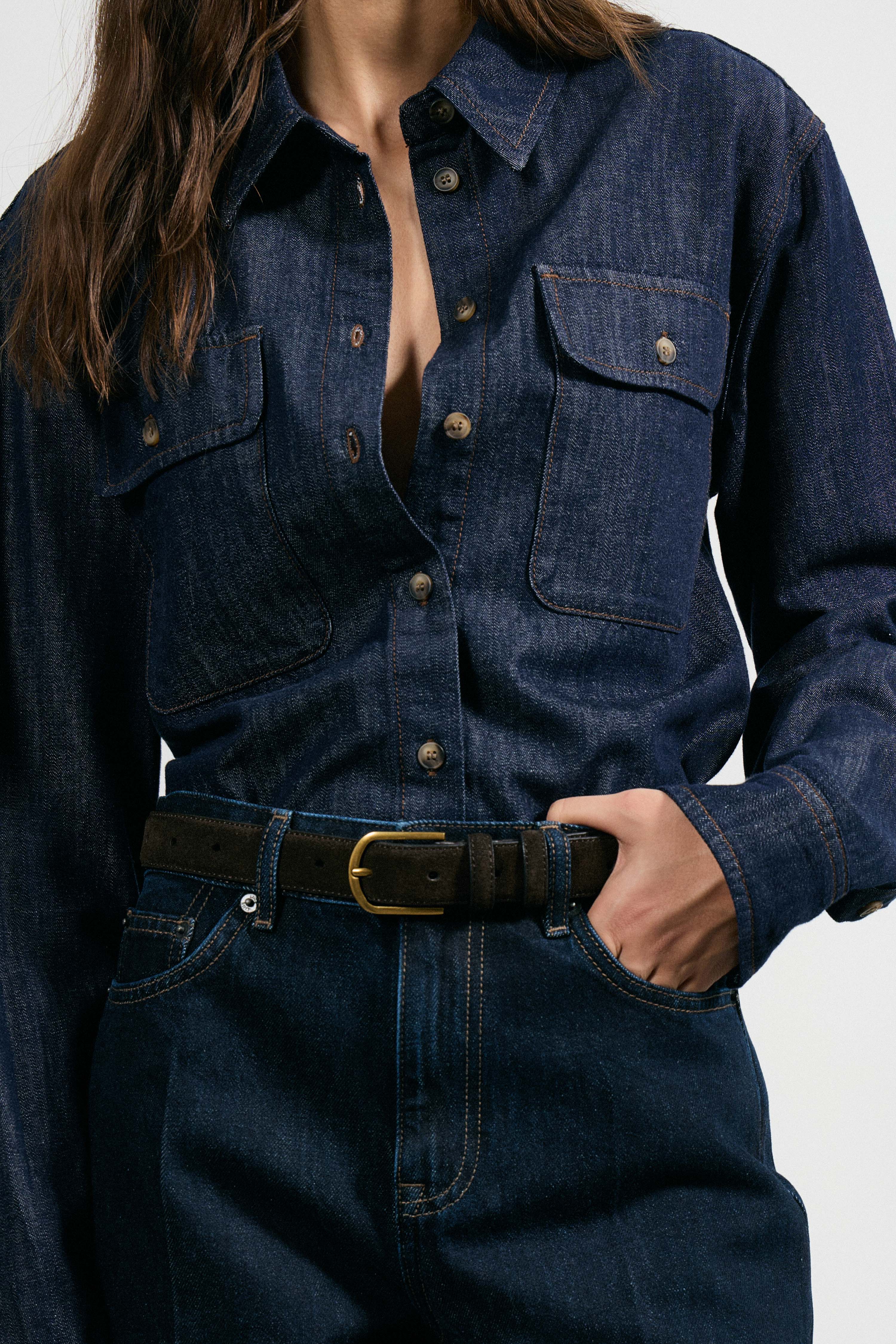 DENIM STRAIGHT FIT SHIRT - Image 4