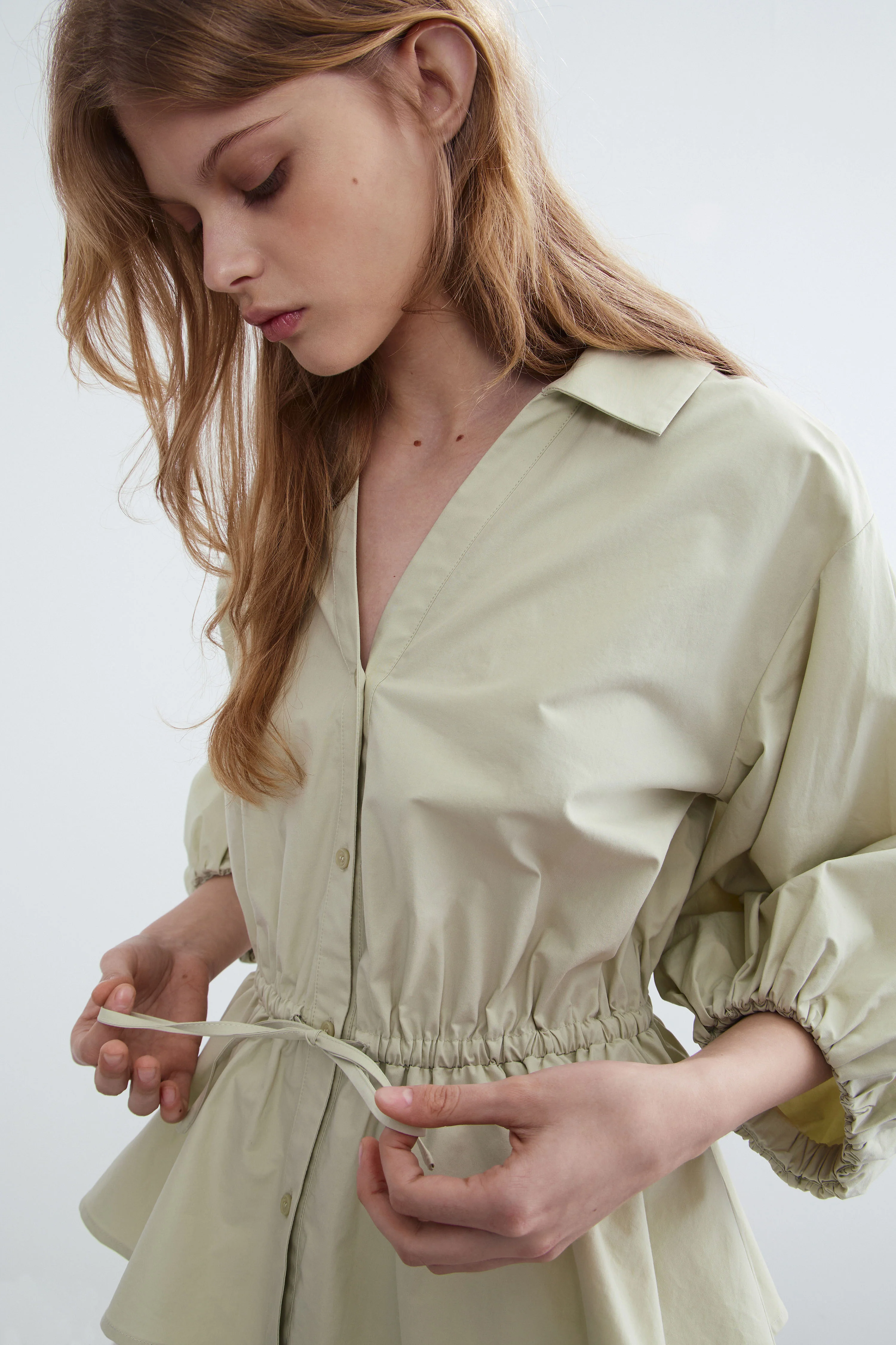 DRAPED COTTON BLOUSE - Image 3