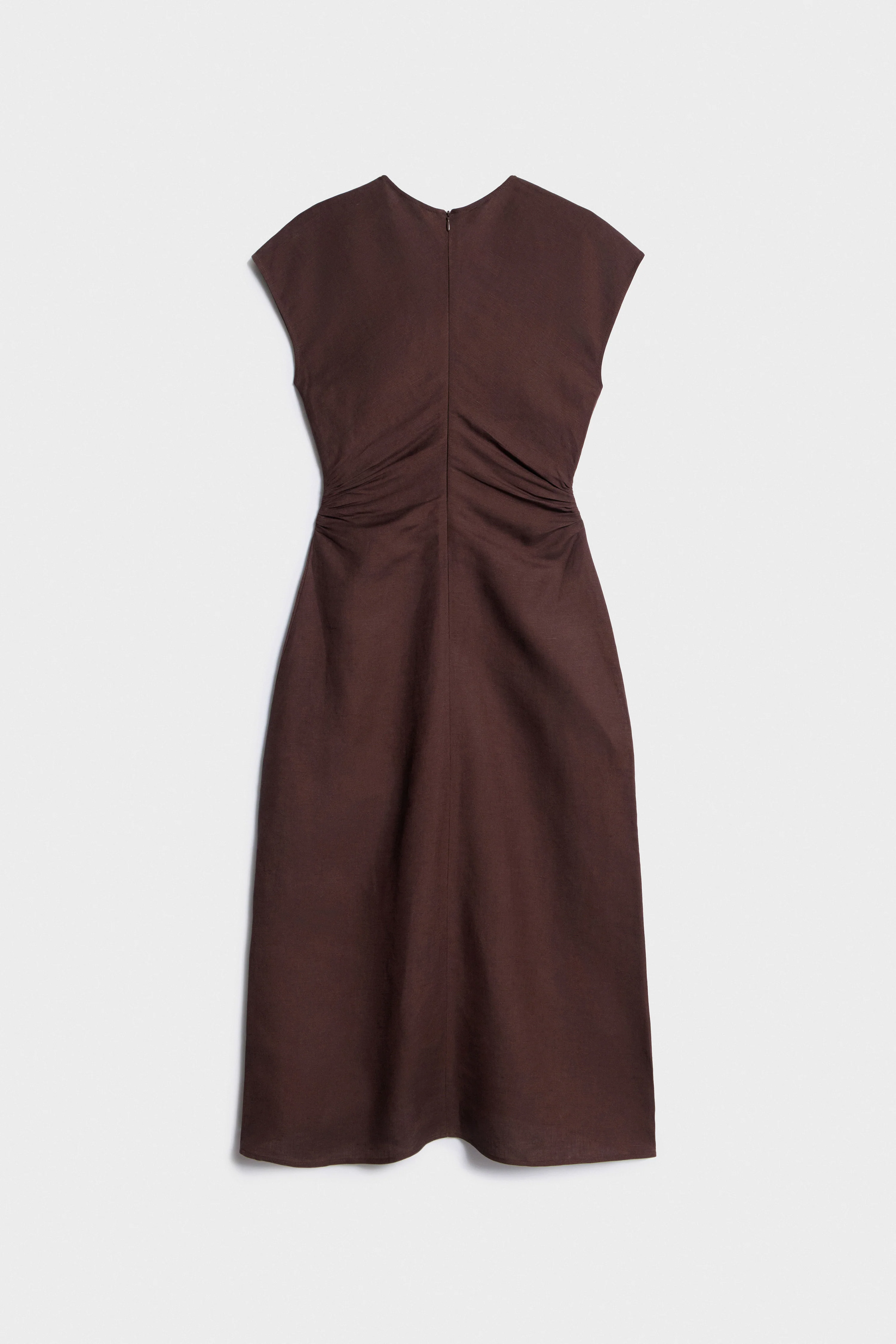 DRAPED LINEN-VISCOSE DRESS - Image 5