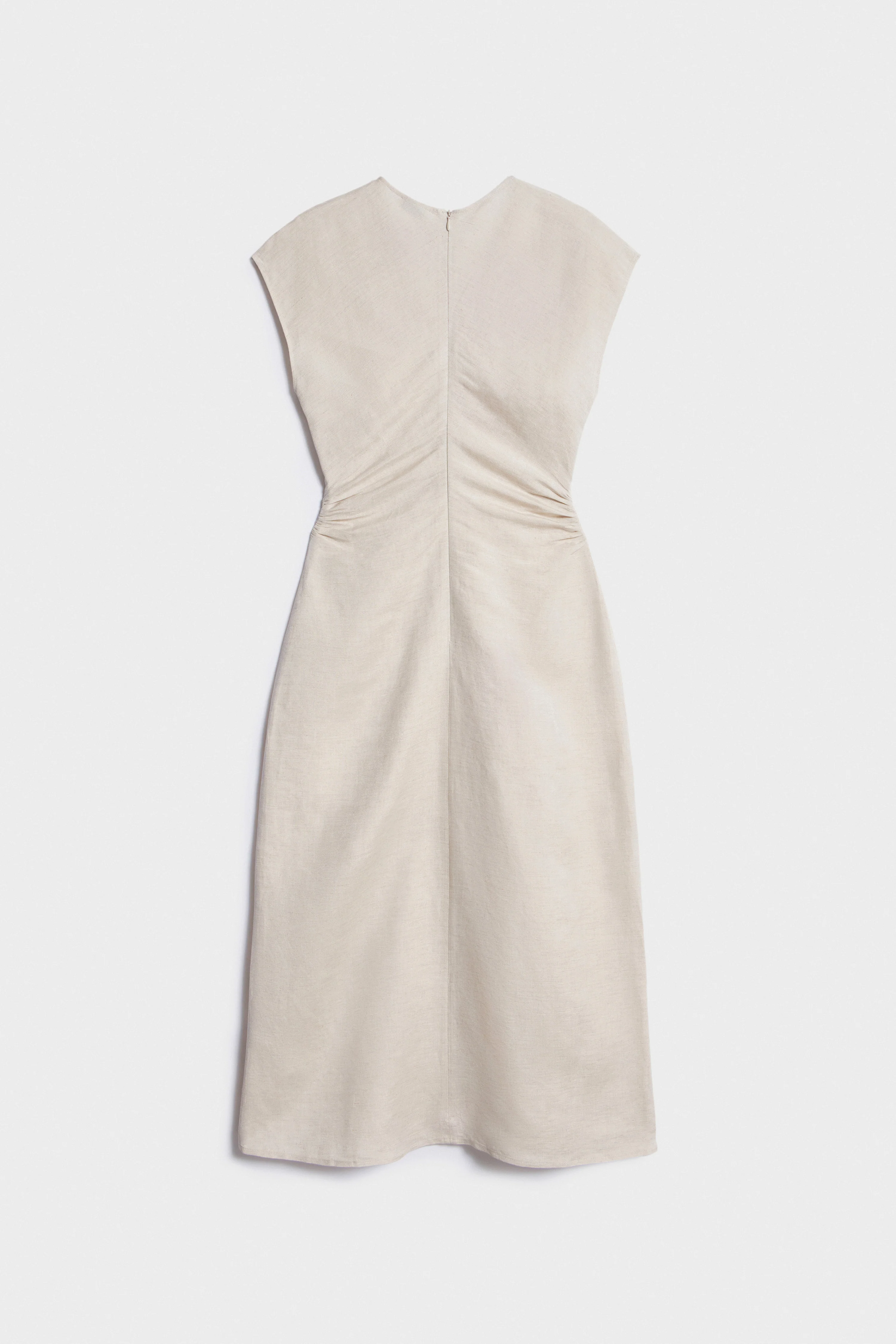 DRAPED LINEN-VISCOSE DRESS - Image 6