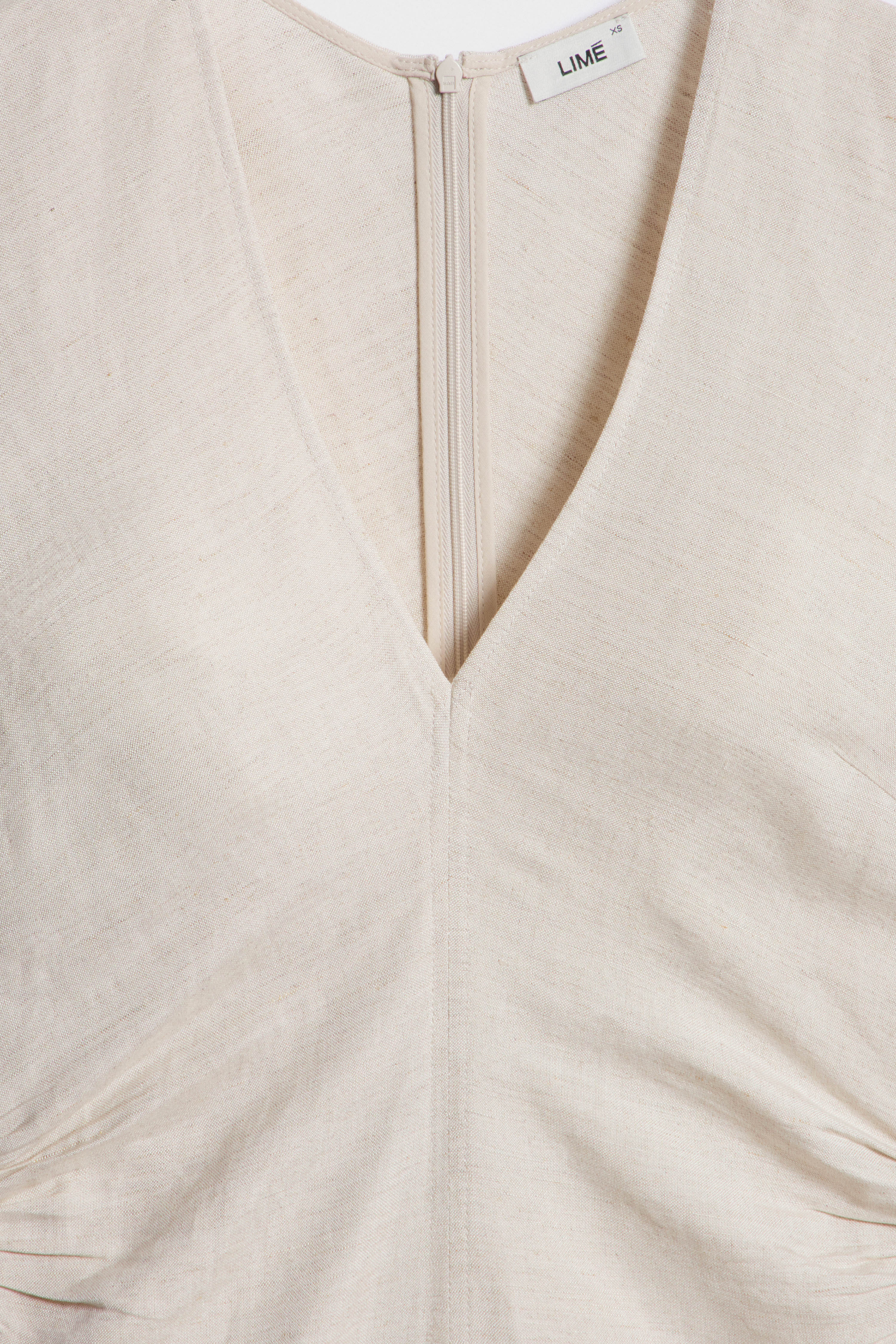 DRAPED LINEN-VISCOSE DRESS - Image 7