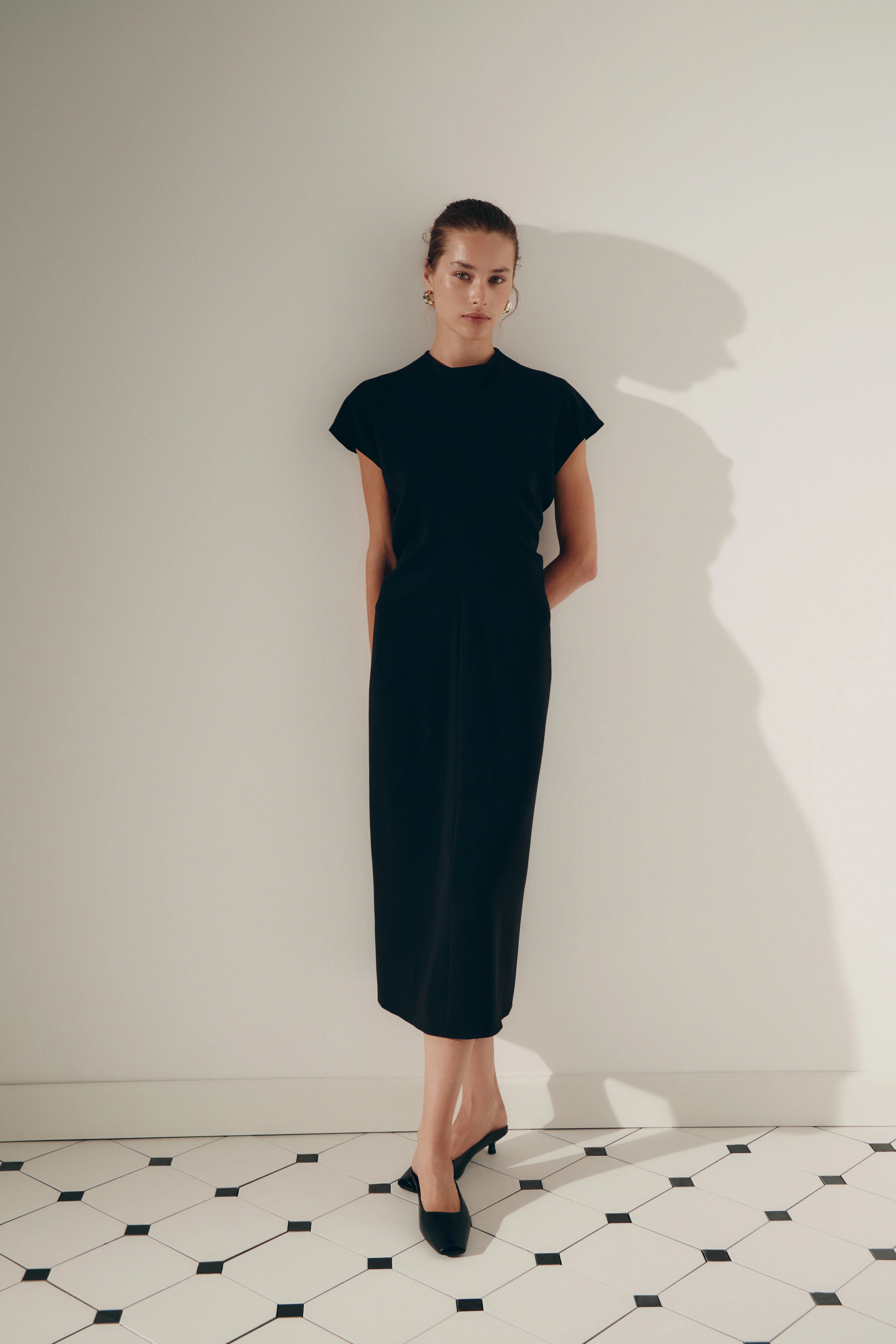 DRAPED MIDI DRESS - Image 3