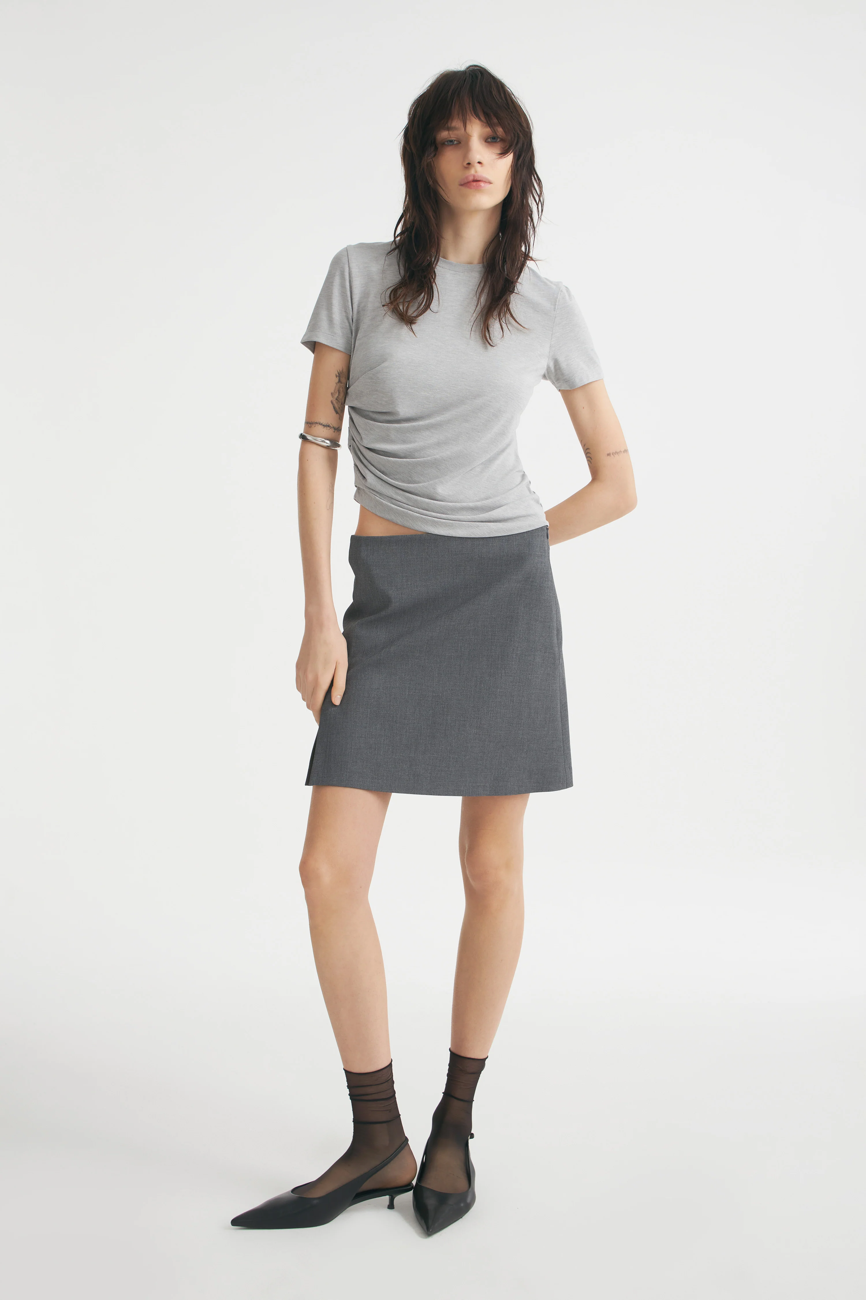 DRAPED VISCOSE T-SHIRT - Image 3