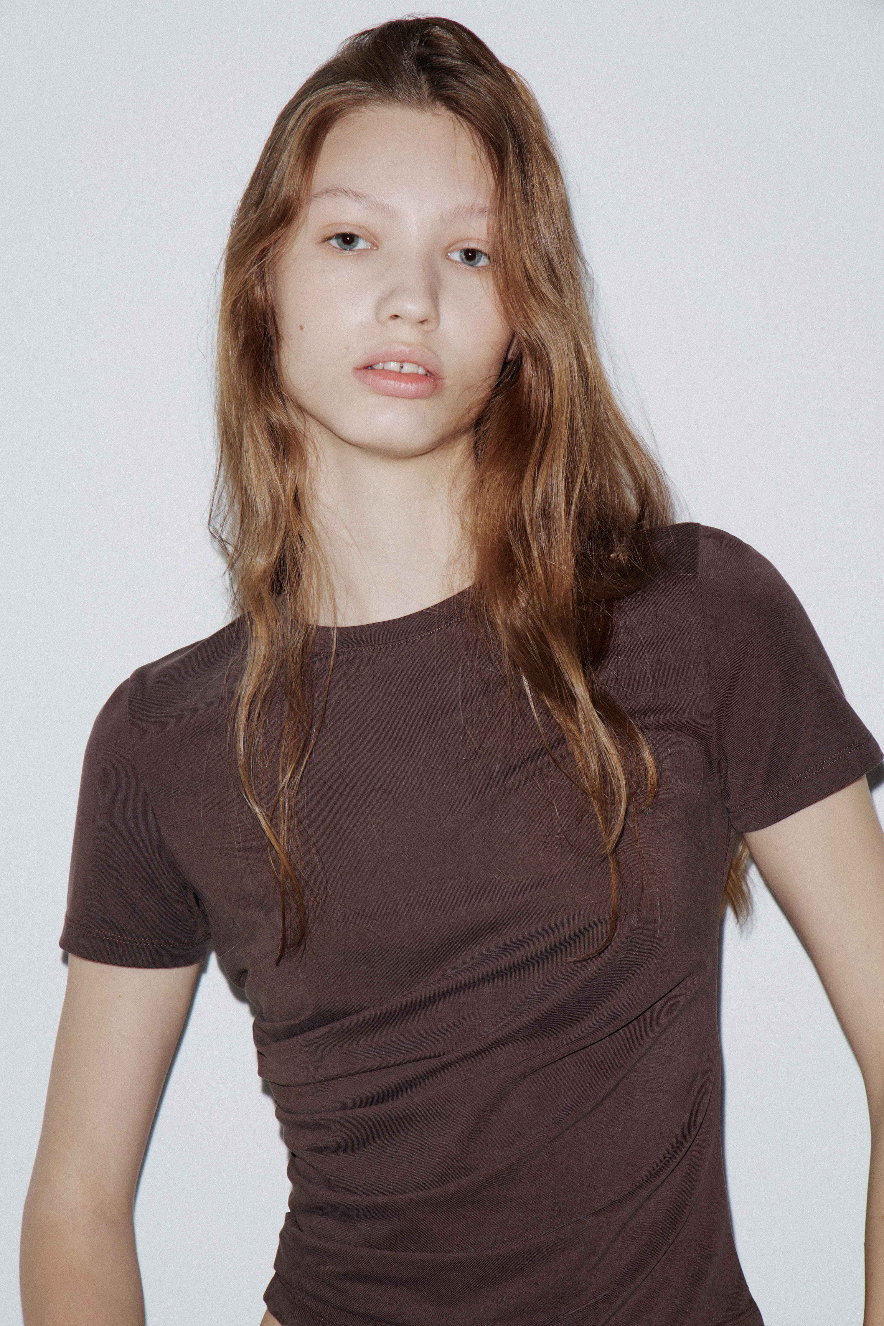 DRAPED VISCOSE T-SHIRT - Image 2