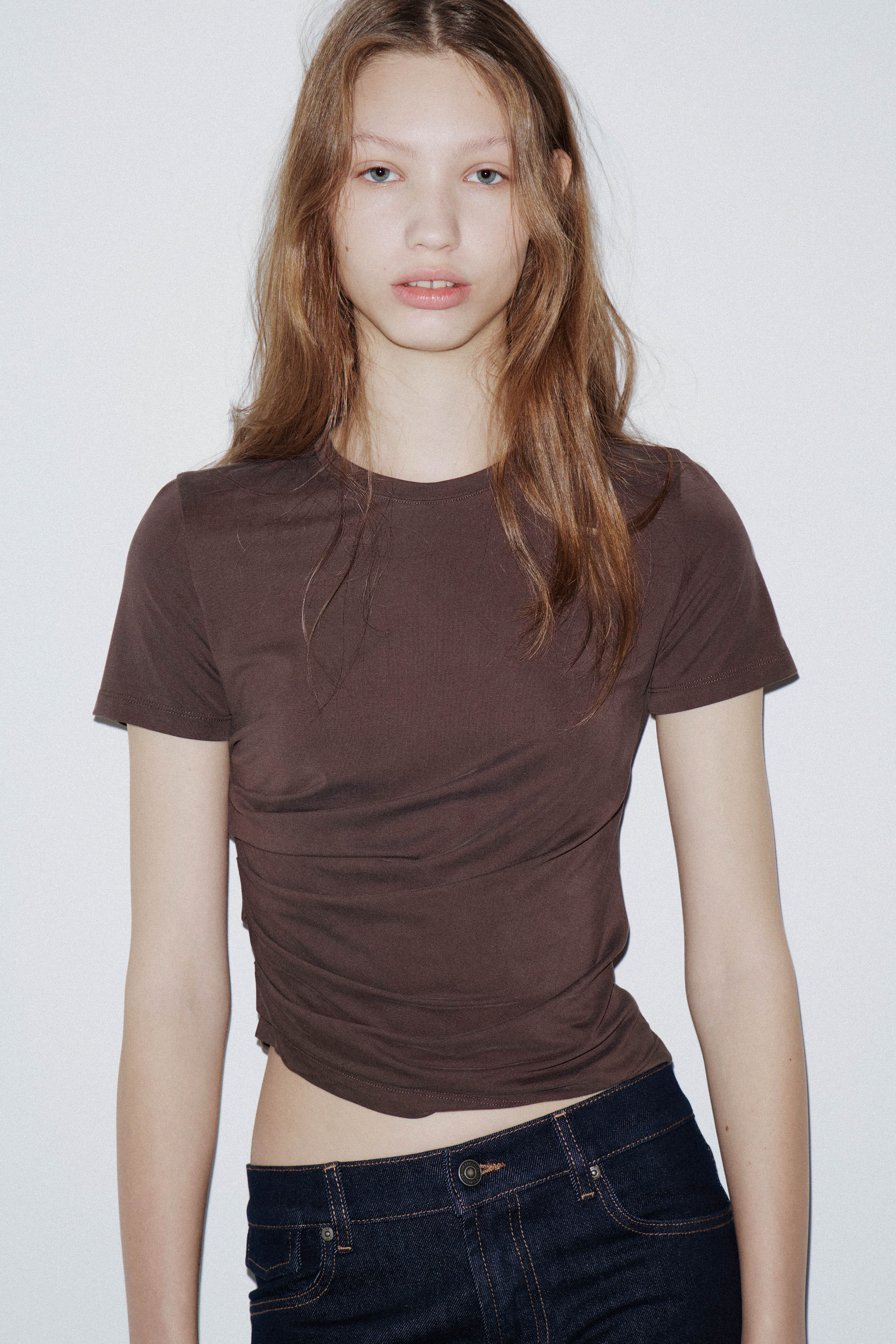 DRAPED VISCOSE T-SHIRT - Image 3