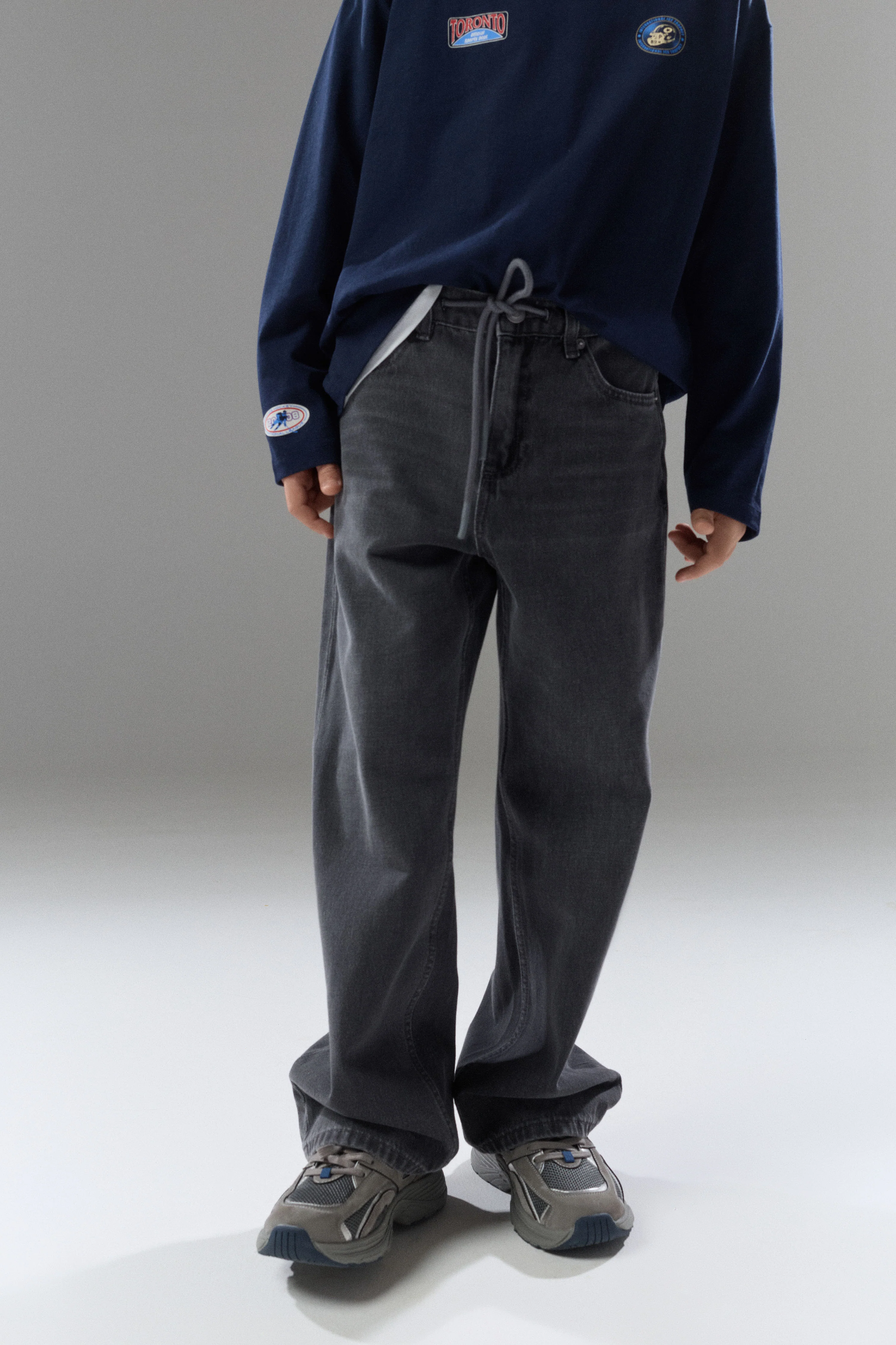 WIDE-LEG DRAWSTRING JEANS - Image 2