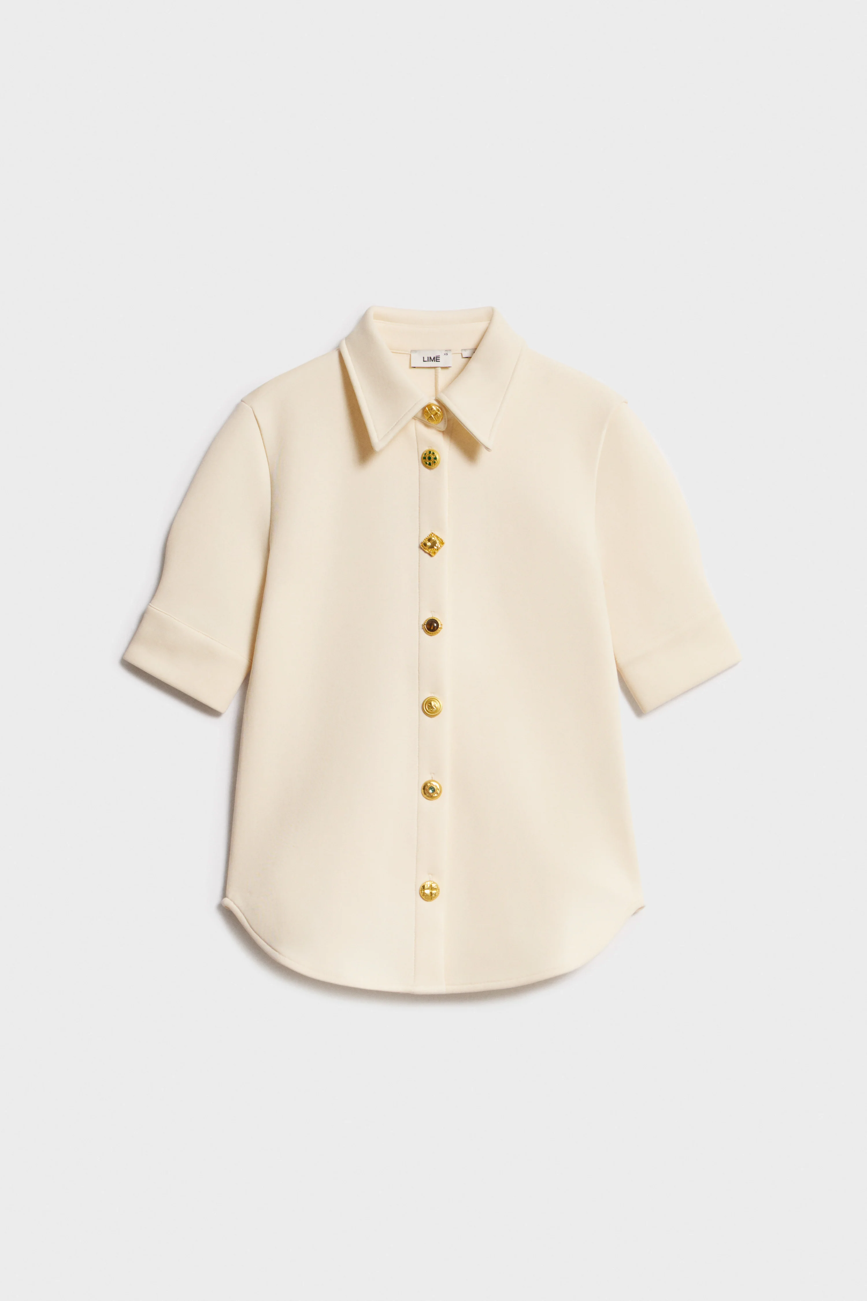 EMBELLISHED-BUTTON COTTON SHIRT - Image 4