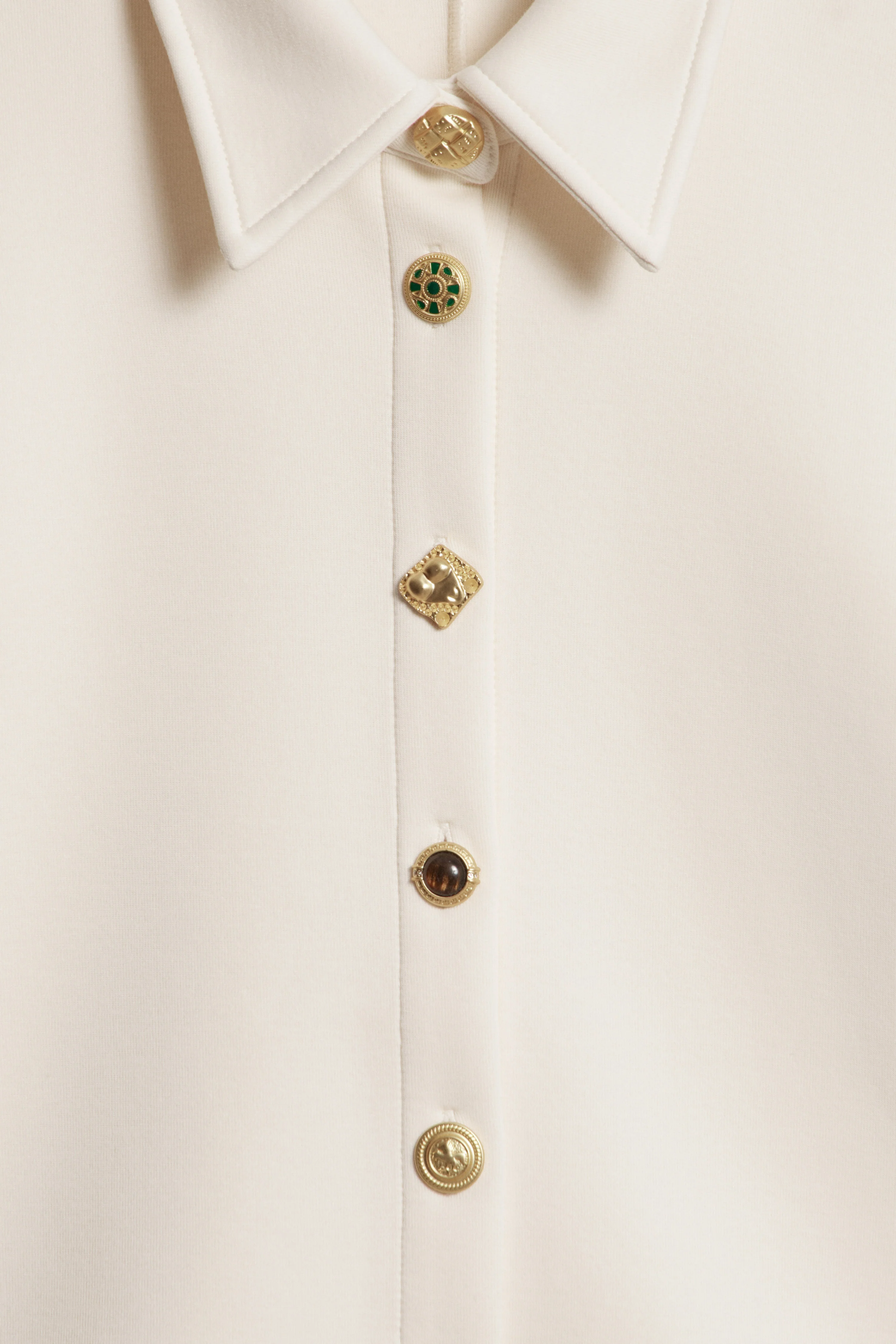 EMBELLISHED-BUTTON COTTON SHIRT - Image 6