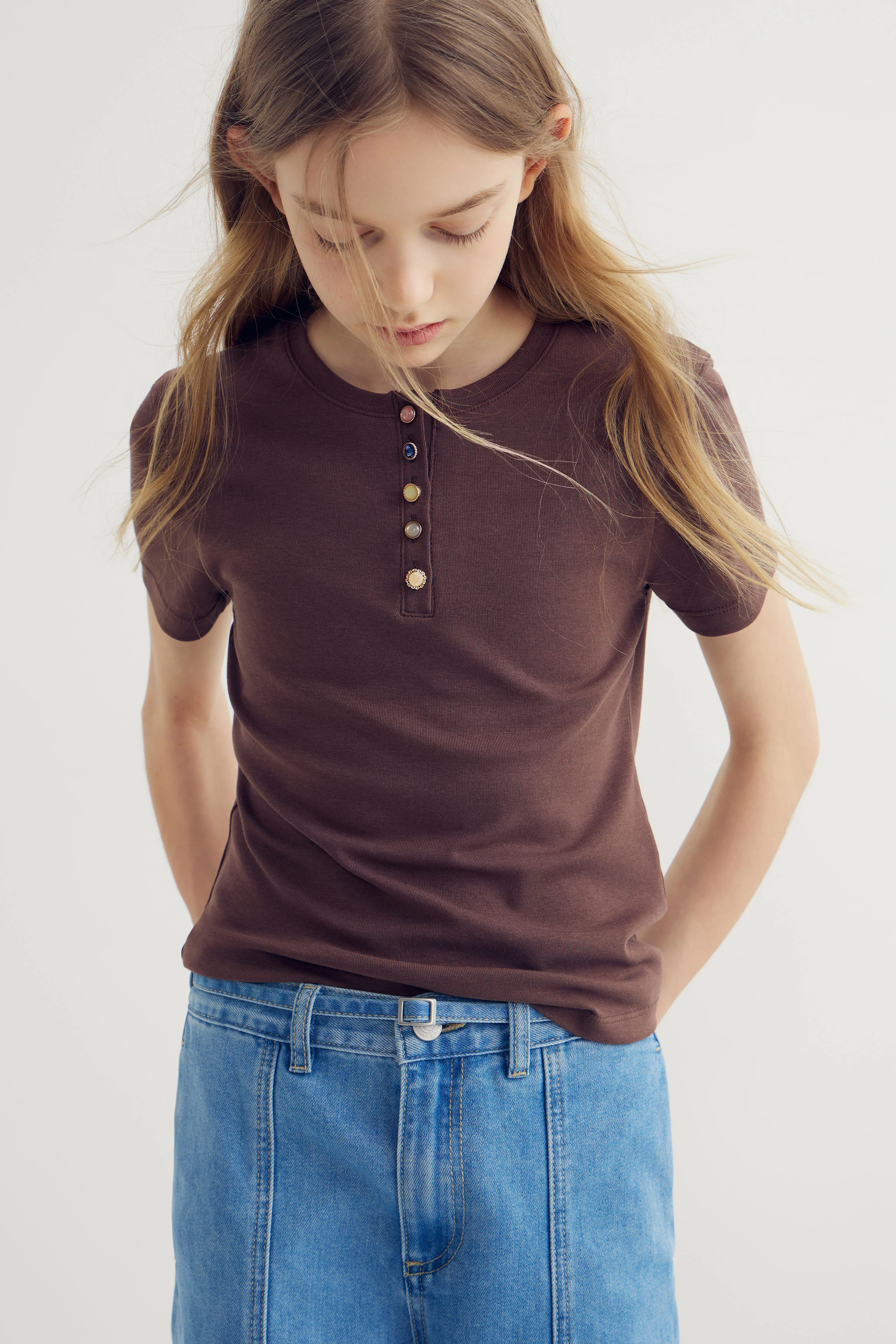 EMBELLISHED BUTTONS T-SHIRT - Image 2