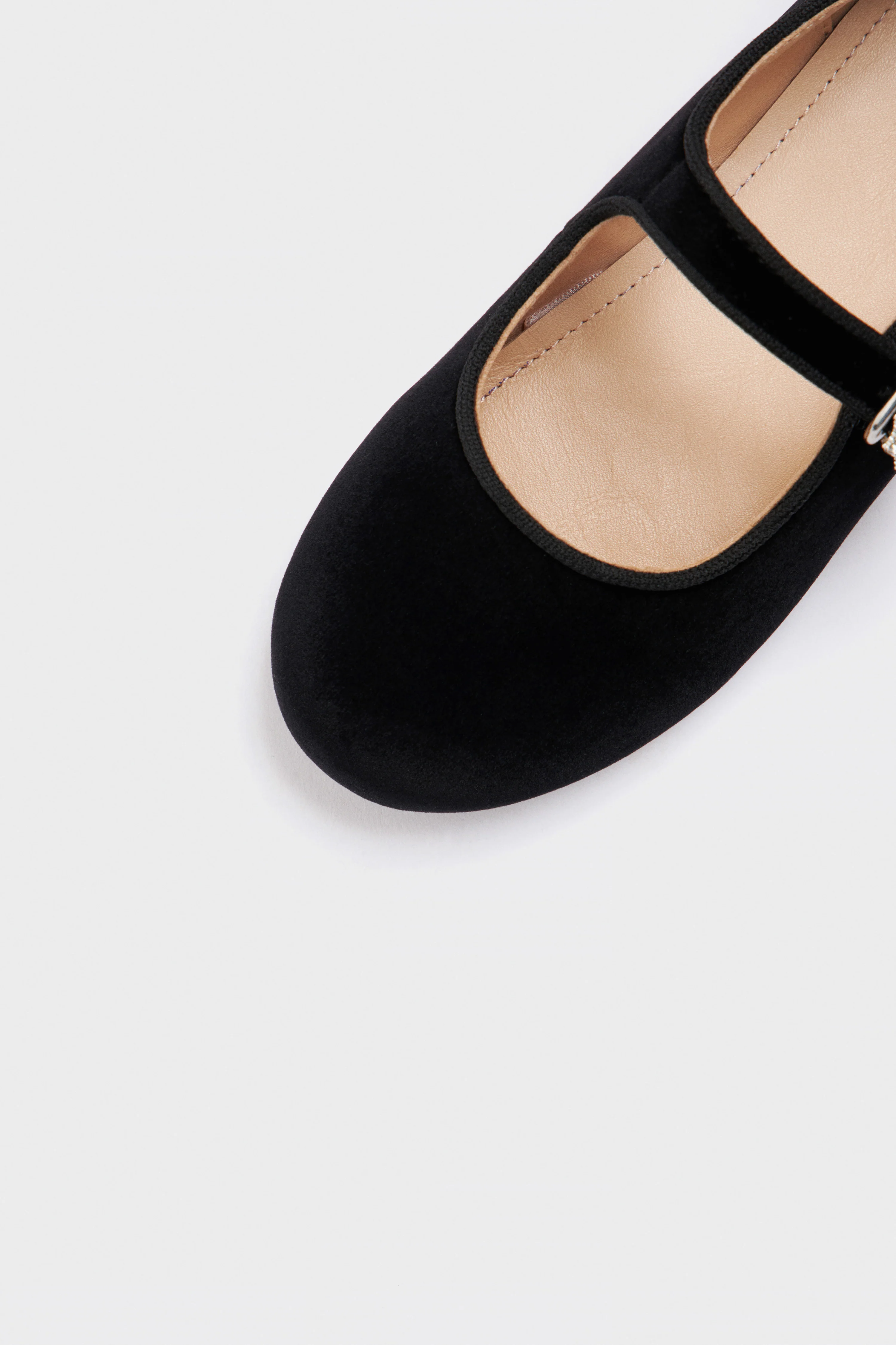 EMBELLISHED VELVET BALLET PUMPS - Image 5