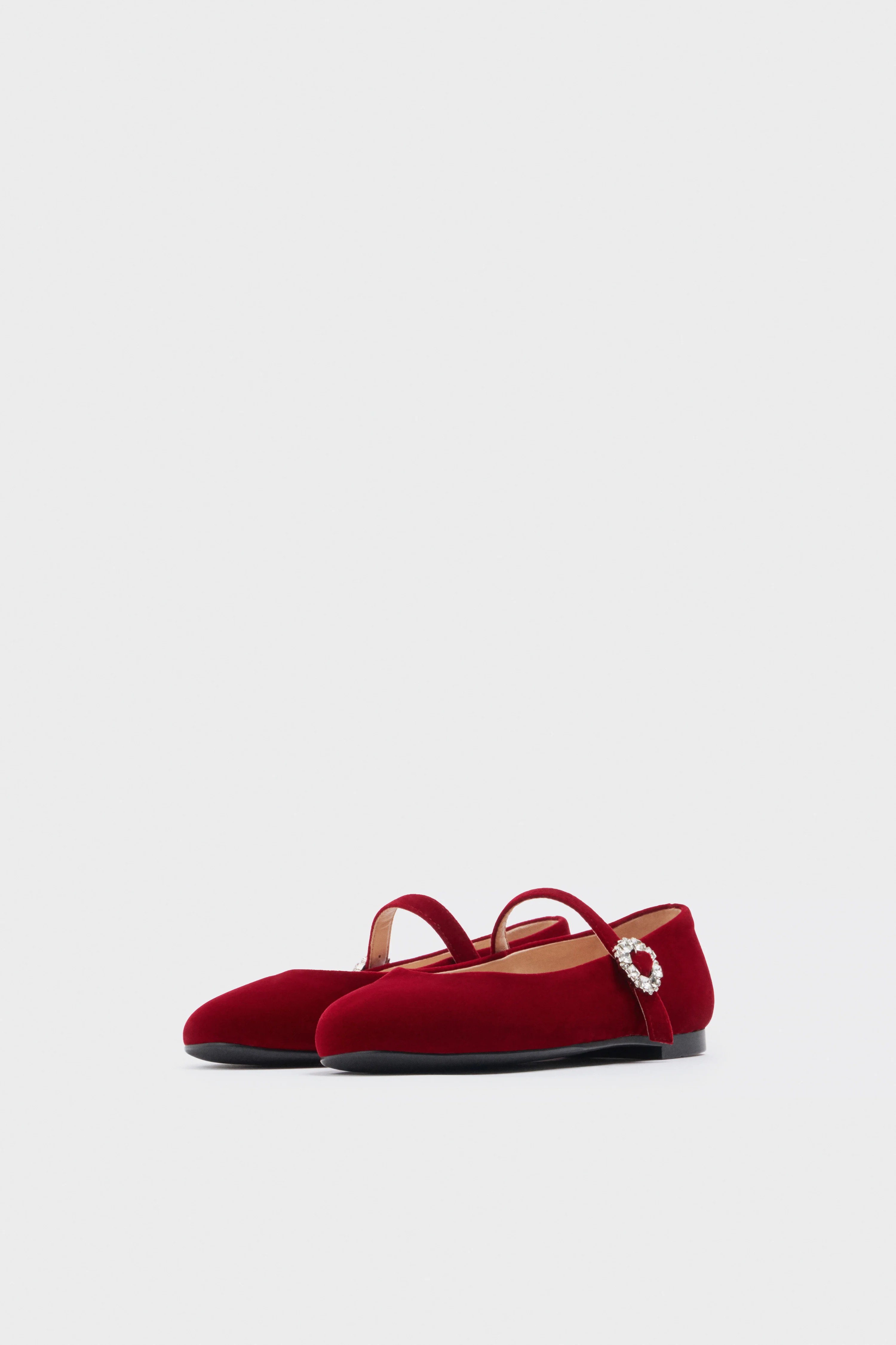 EMBELLISHED VELVET BALLET PUMPS - Image 5