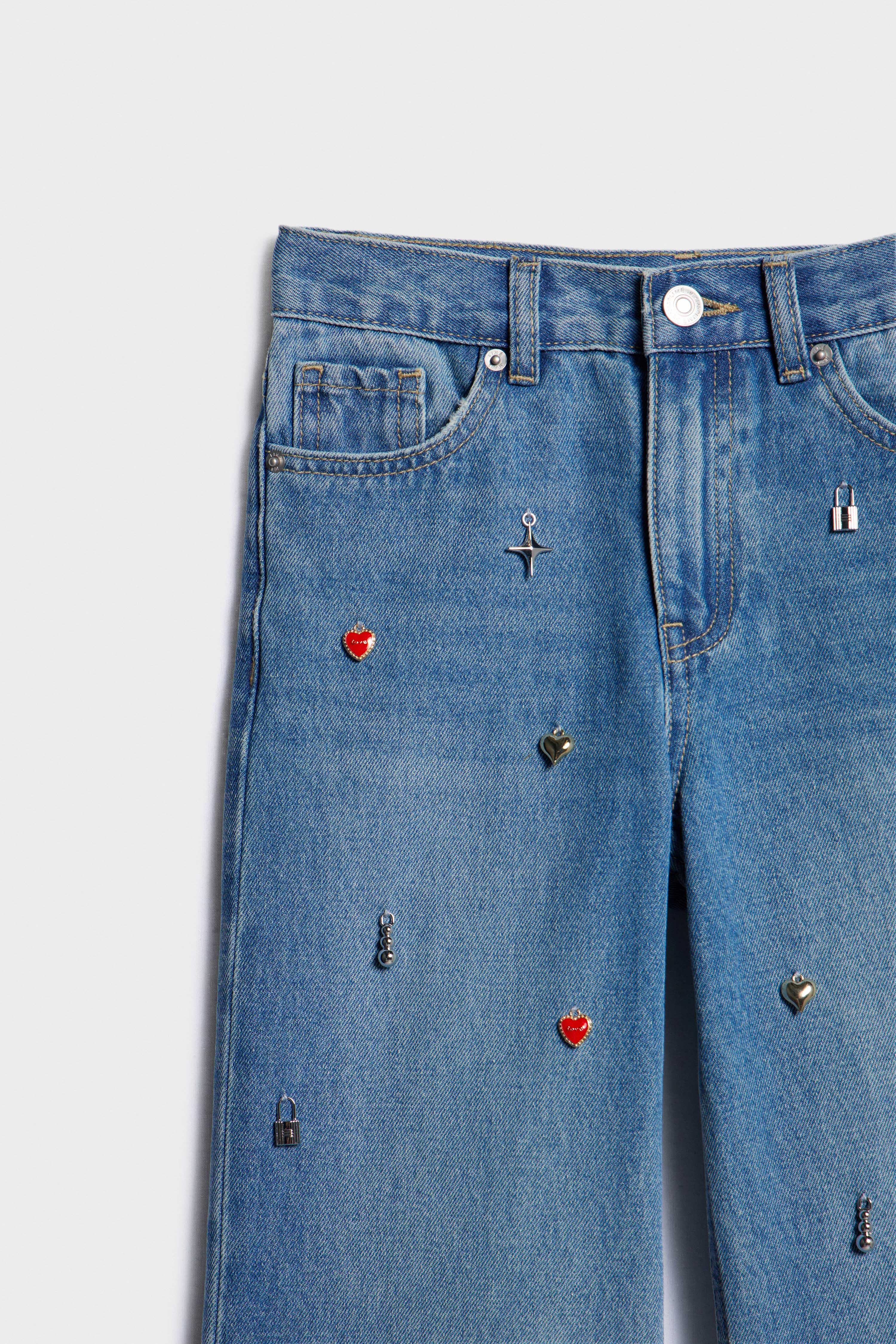 EMBELLISHED WIDE LEG JEANS - Image 7