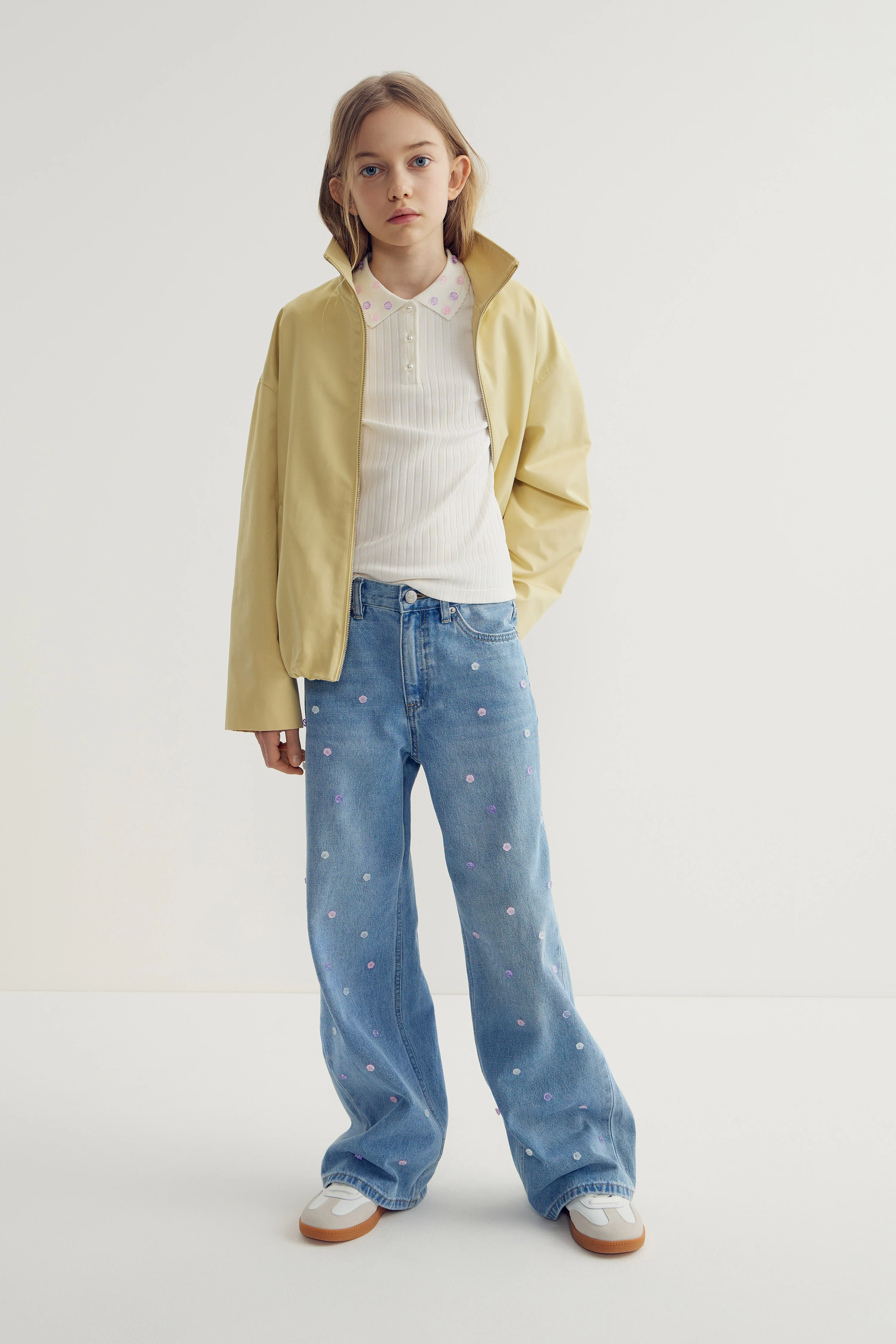 EMBELLISHED WIDE-LEG JEANS