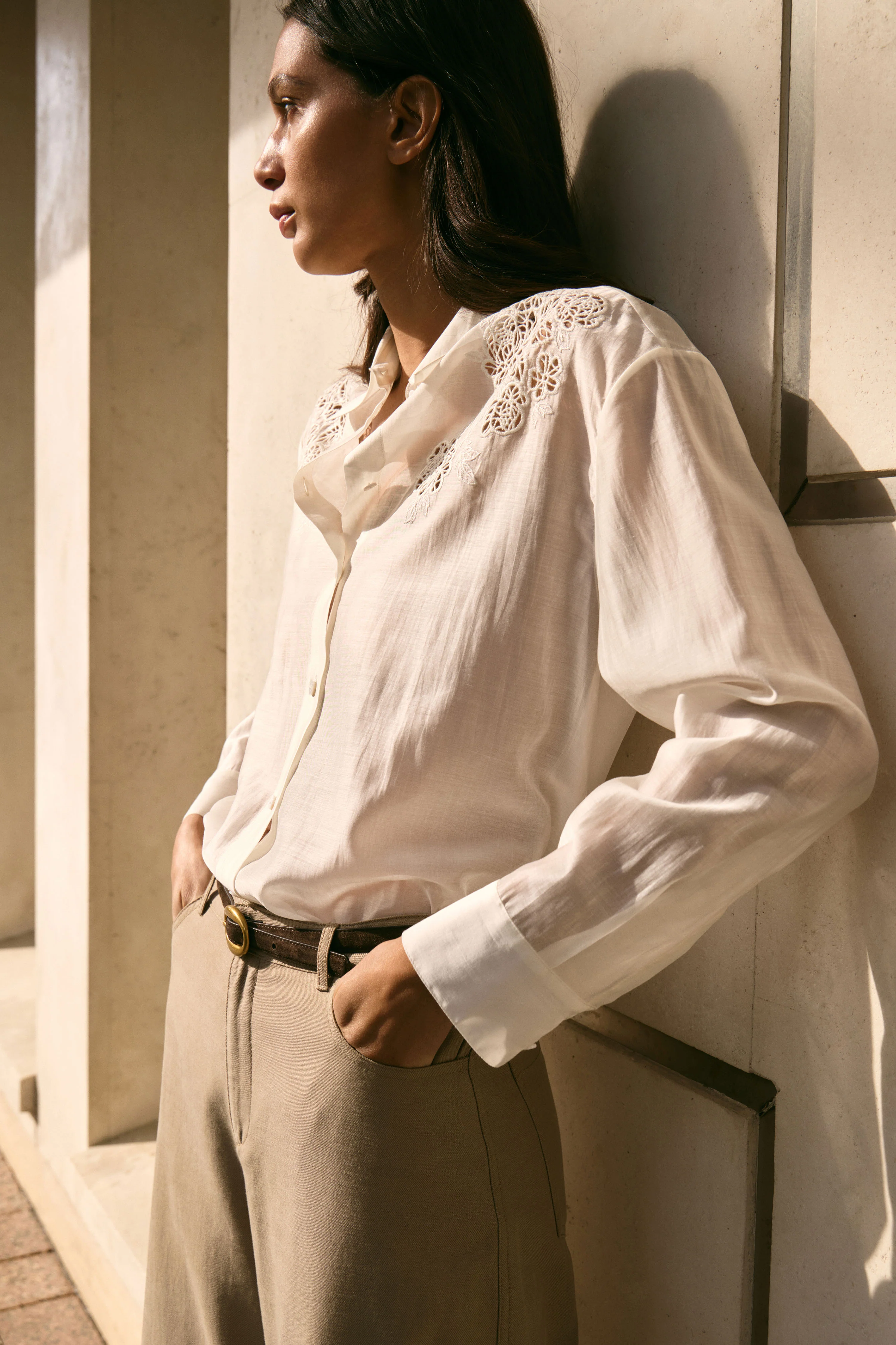 EMBROIDERED LYOCELL-BLEND SHIRT - Image 5