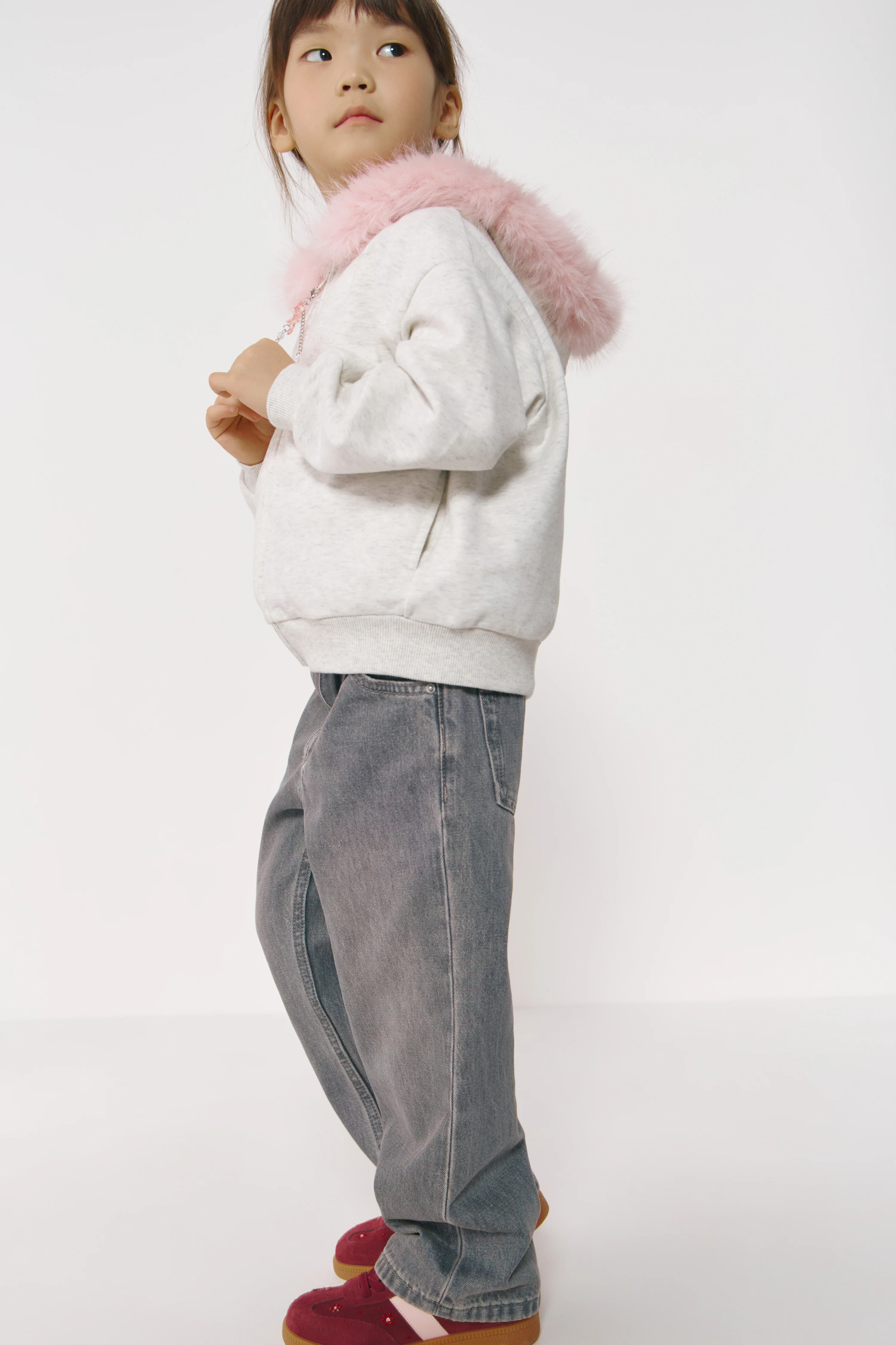 FAUX FUR TRIM SWEATSHIRT - Image 2