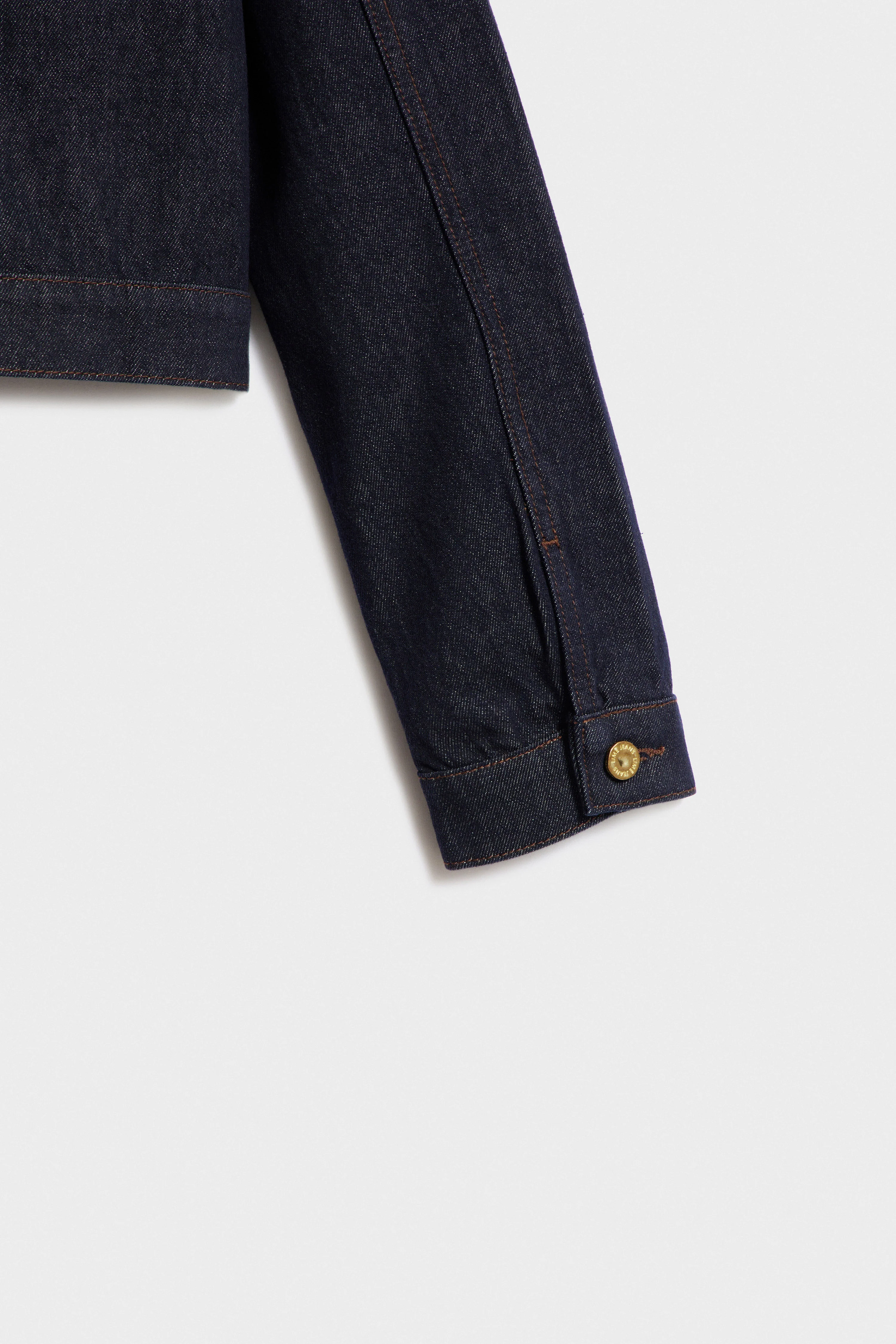 FAUX SUEDE COLLAR DENIM JACKET - Image 8
