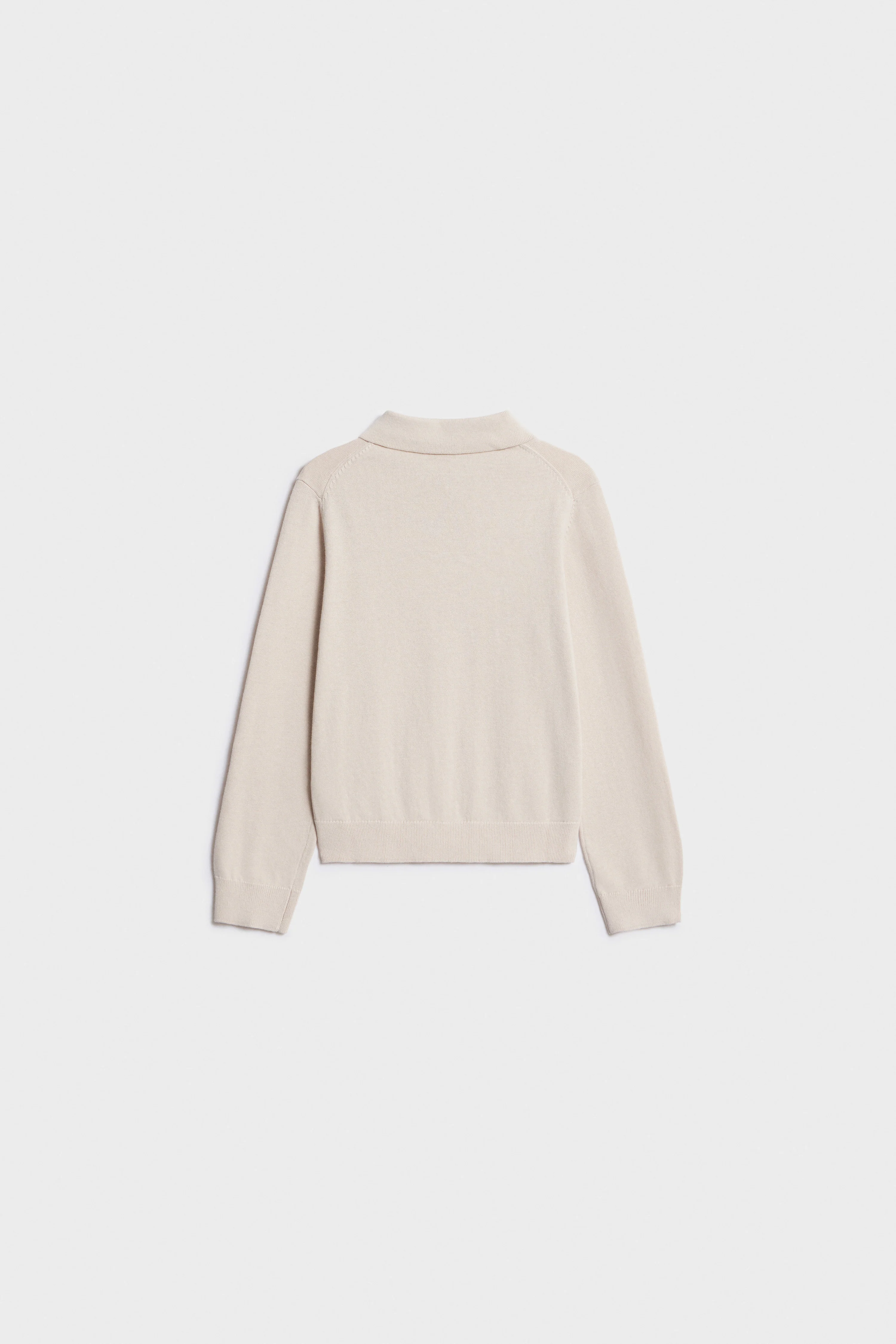 FINE-KNIT COTTON POLO JUMPER - Image 5